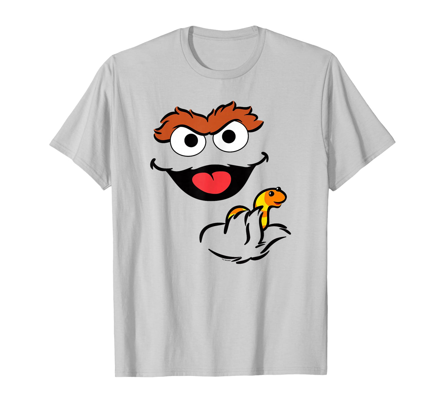 Sesame Street Oscar The Grouch Holding Slimey T-Shirt