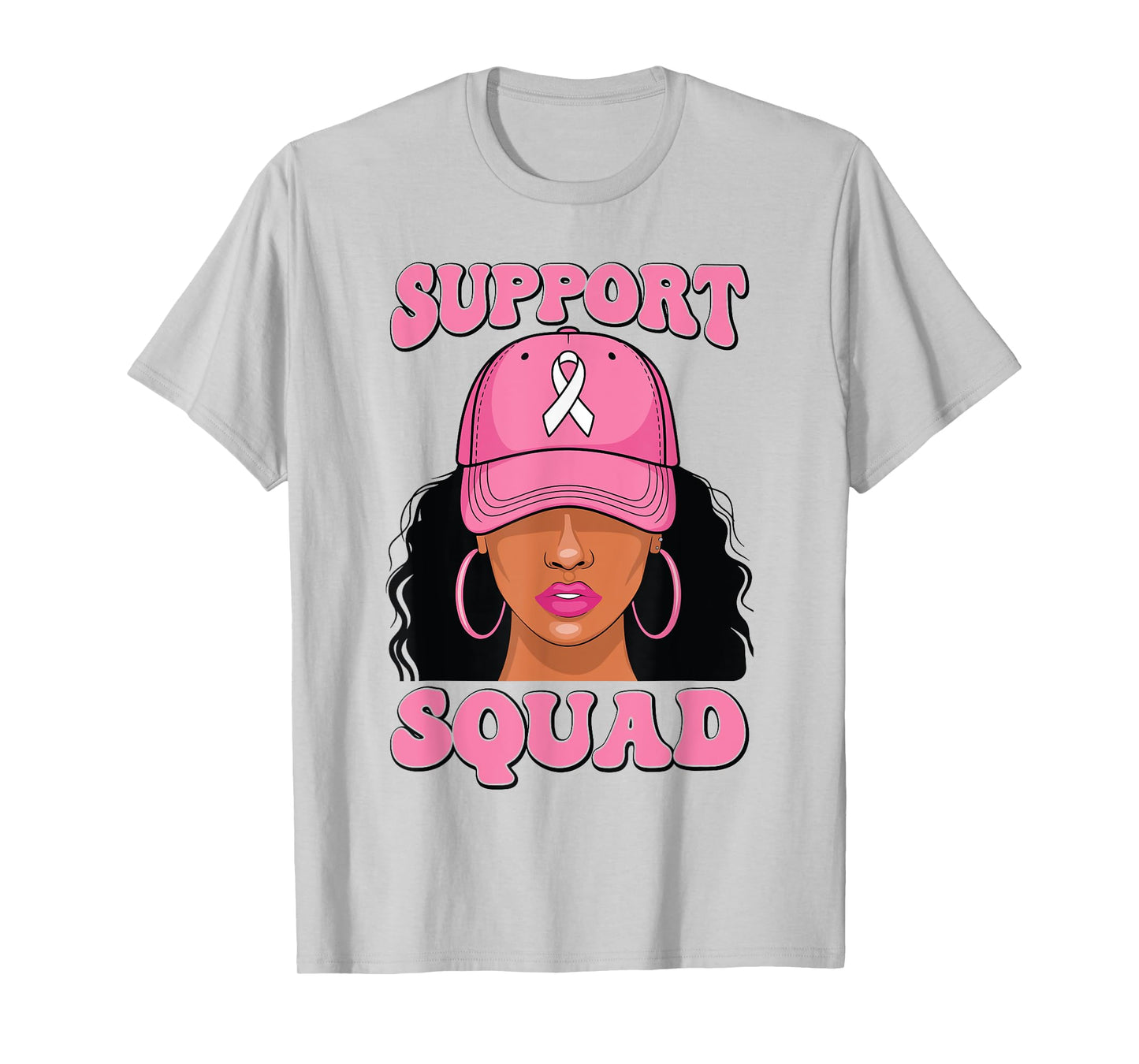 Black Woman Support Squad Breast Cancer Awareness T-Shirt