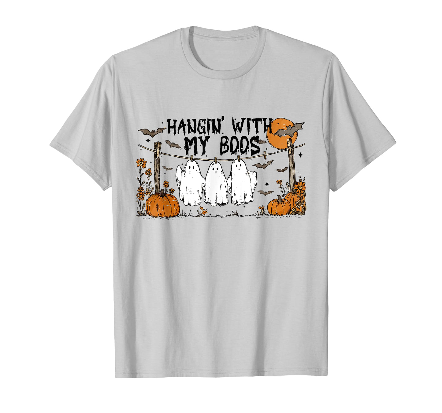 Cute Fall Hangin With My Boos Funny Hanging Ghosts Halloween T-Shirt