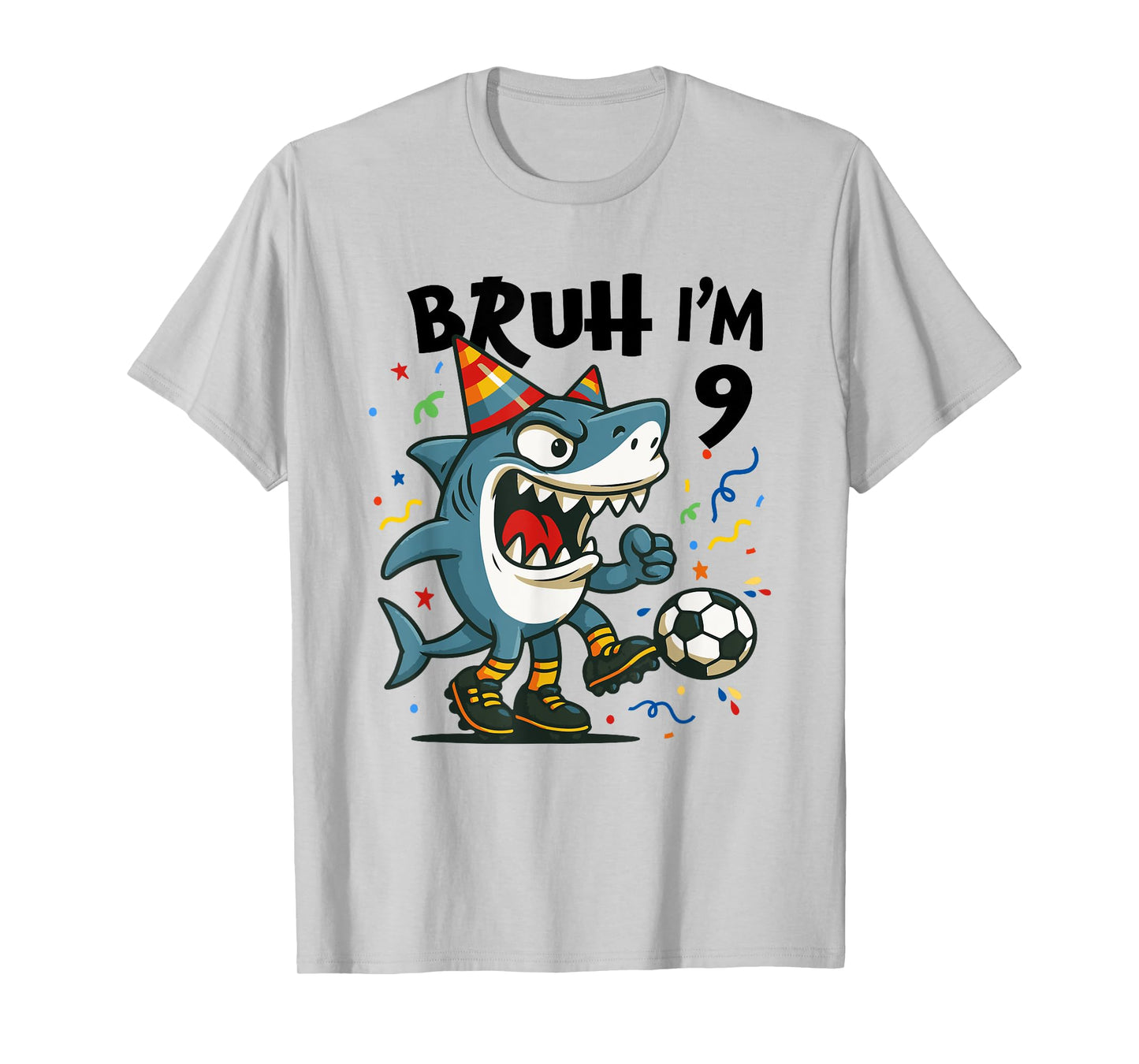 Tralalero Tralala Italian Brainrot Boy Soccer 9th Birthday T-Shirt