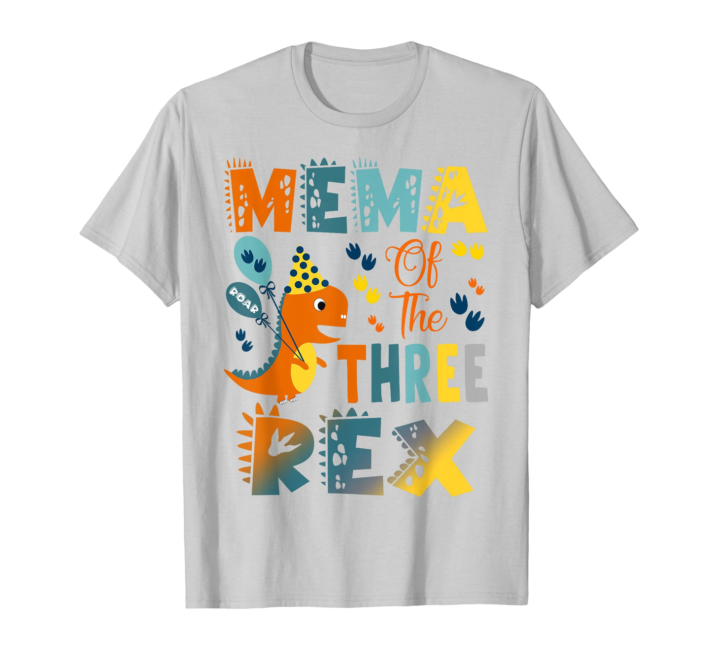 Mema Of The Three Rex Dinosaur 3Rd Birthday Party T-Shirt