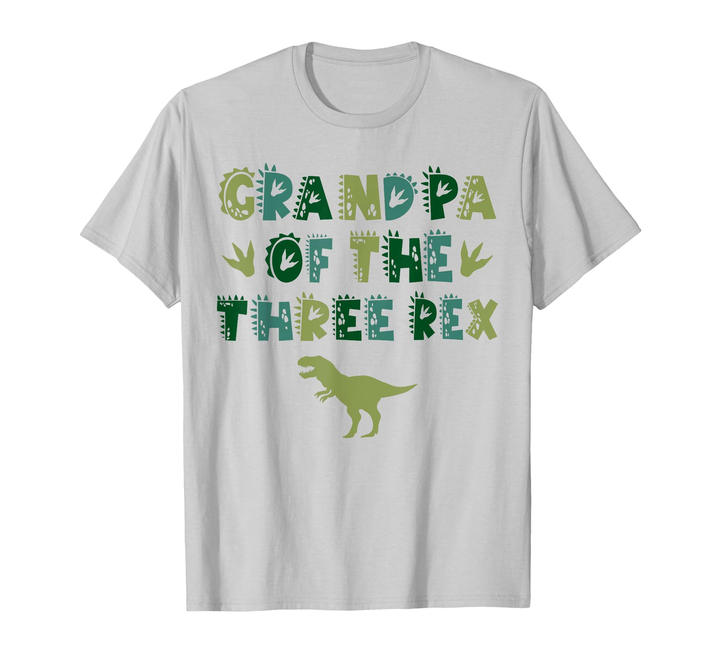 Grandpa Of The Three Rex Birthday Shirts Dinosaur Family T-Shirt