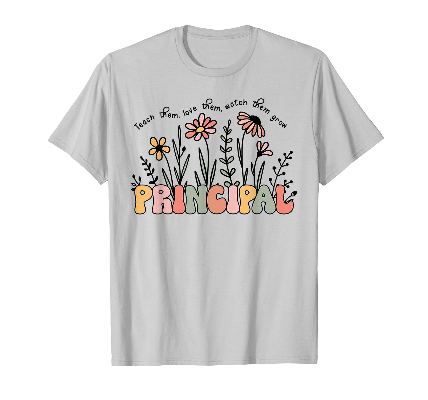 Retro Vintage Floral Principal Shirt For Women Teachers Day T-Shirt