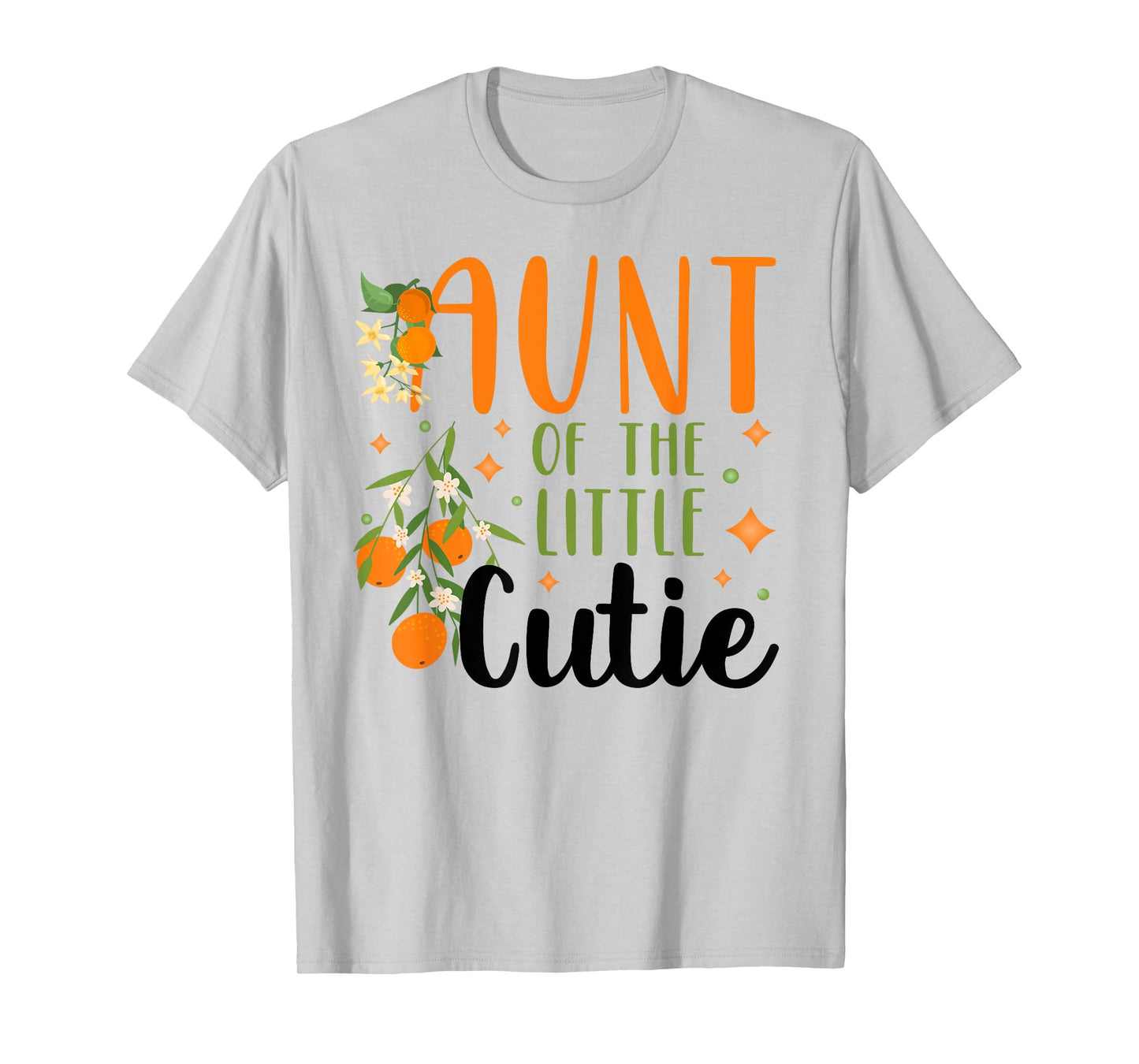 Aunt Little Cutie Baby Shower Orange 1st Birthday Party T-Shirt