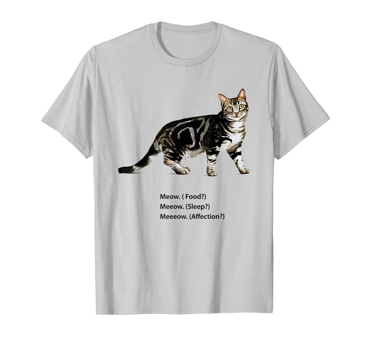 Cat Meow Food Meeow Sleep Meeeow Affection T-Shirt for Men Women