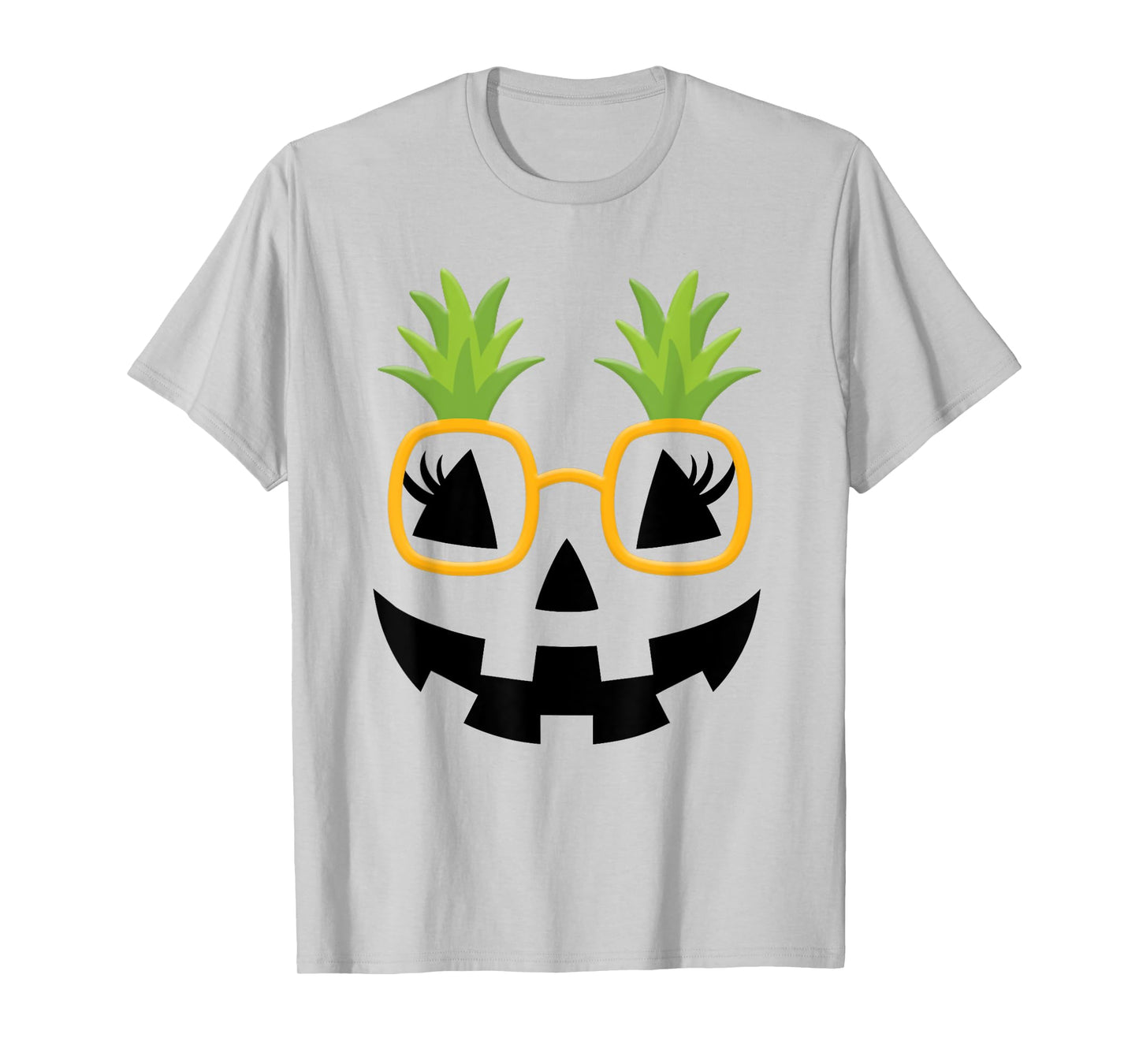 Jack O Lantern Face Pumpkin Halloween Cute Pineapple Glasses T-Shirt