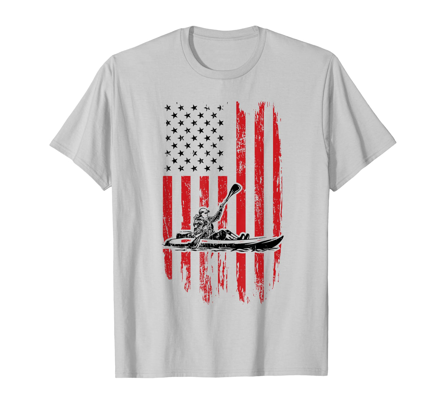 Kayak Paddle USA Flag American Kayaking 4th Of July Lovers T-Shirt