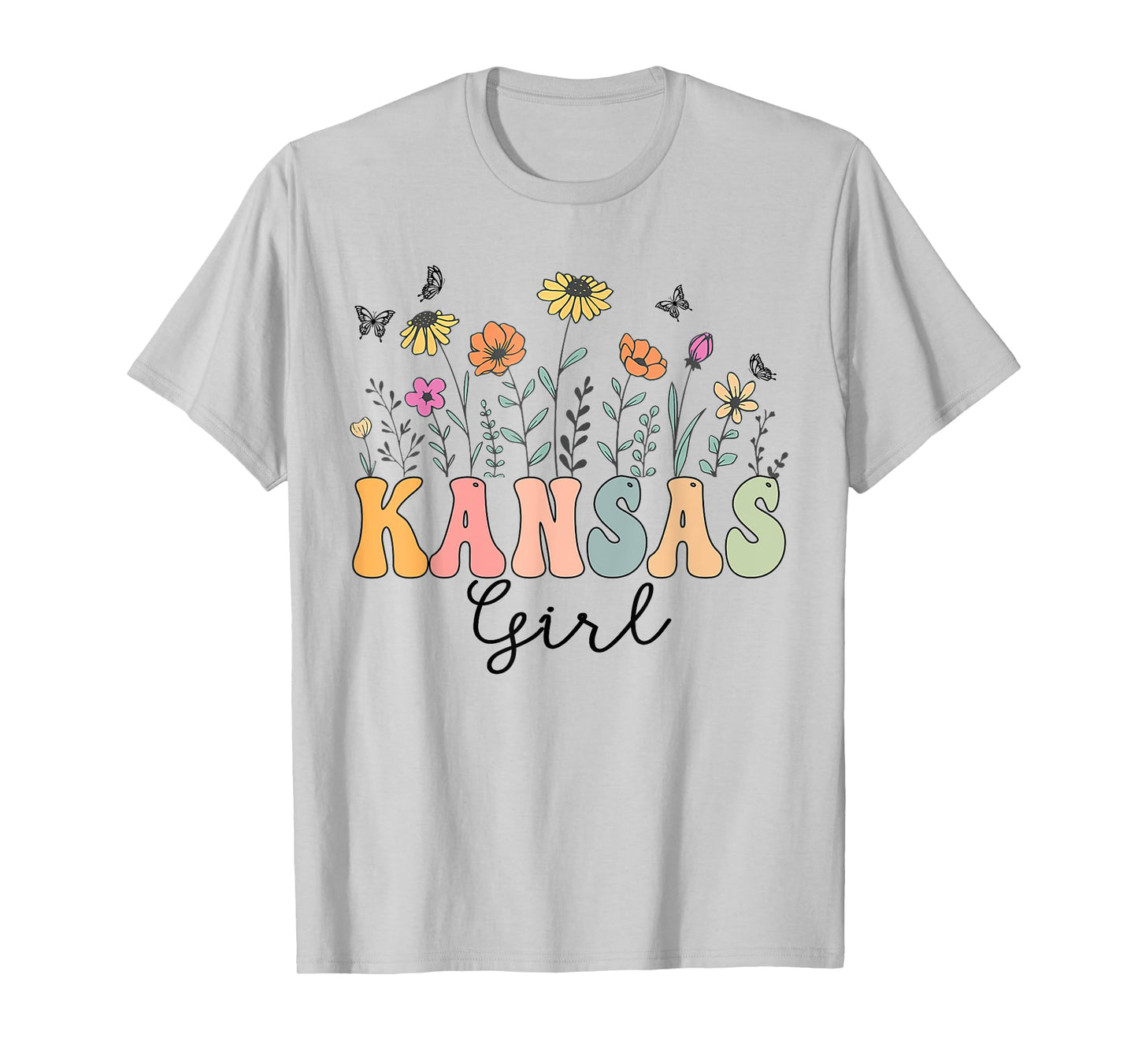 Kansas Girl Wildflower Groovy Kansas Lover T-Shirt