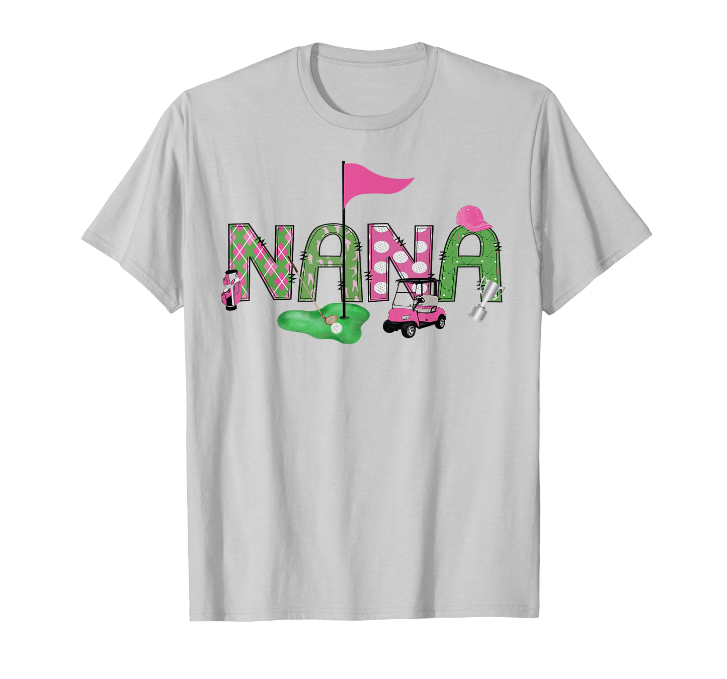 Golf Nana Pink Hole in One Golf 1St Birthday Girl T-Shirt