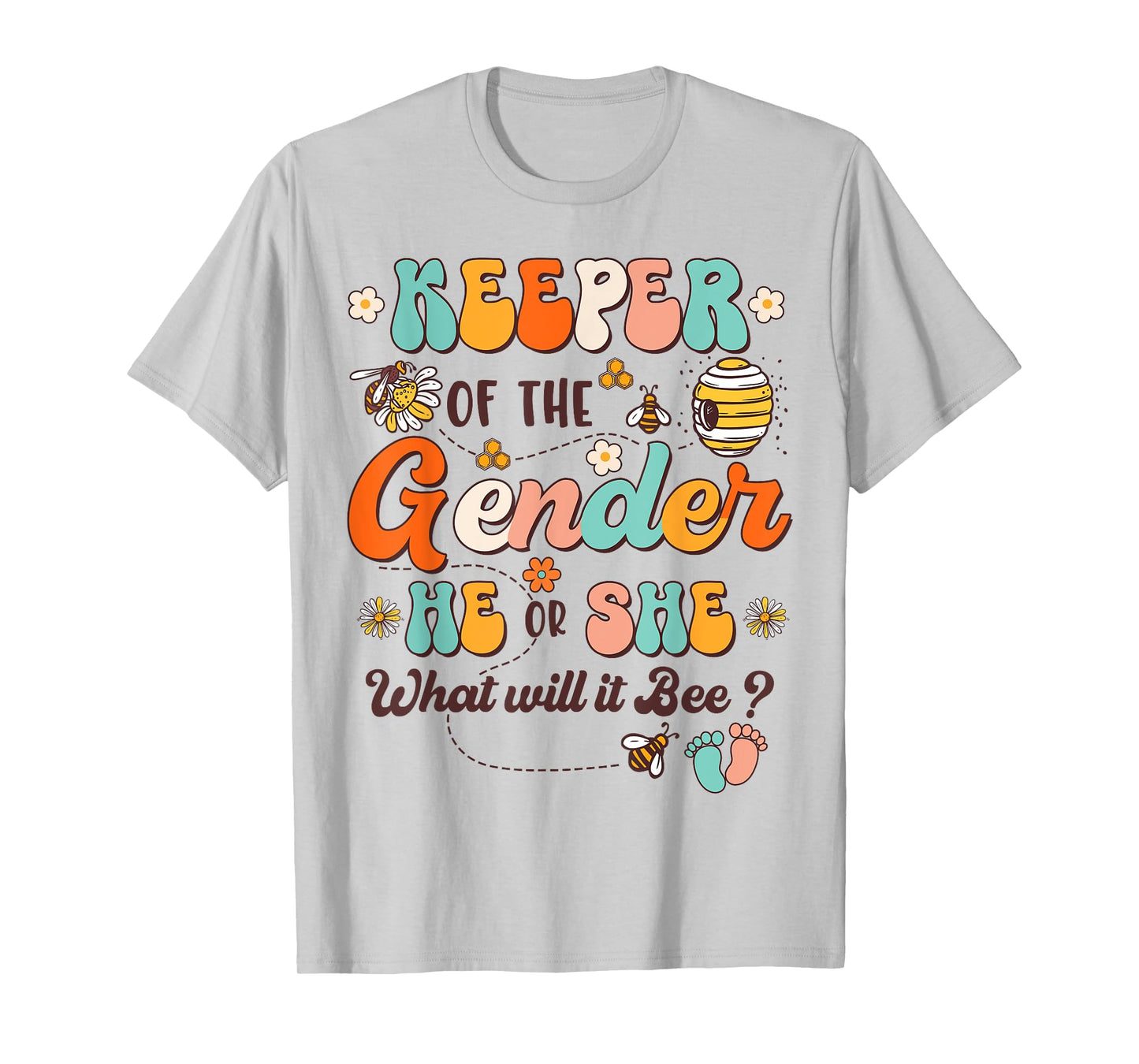 Keeper of Gender Reveal He or She What Will it Bee Retro T-Shirt