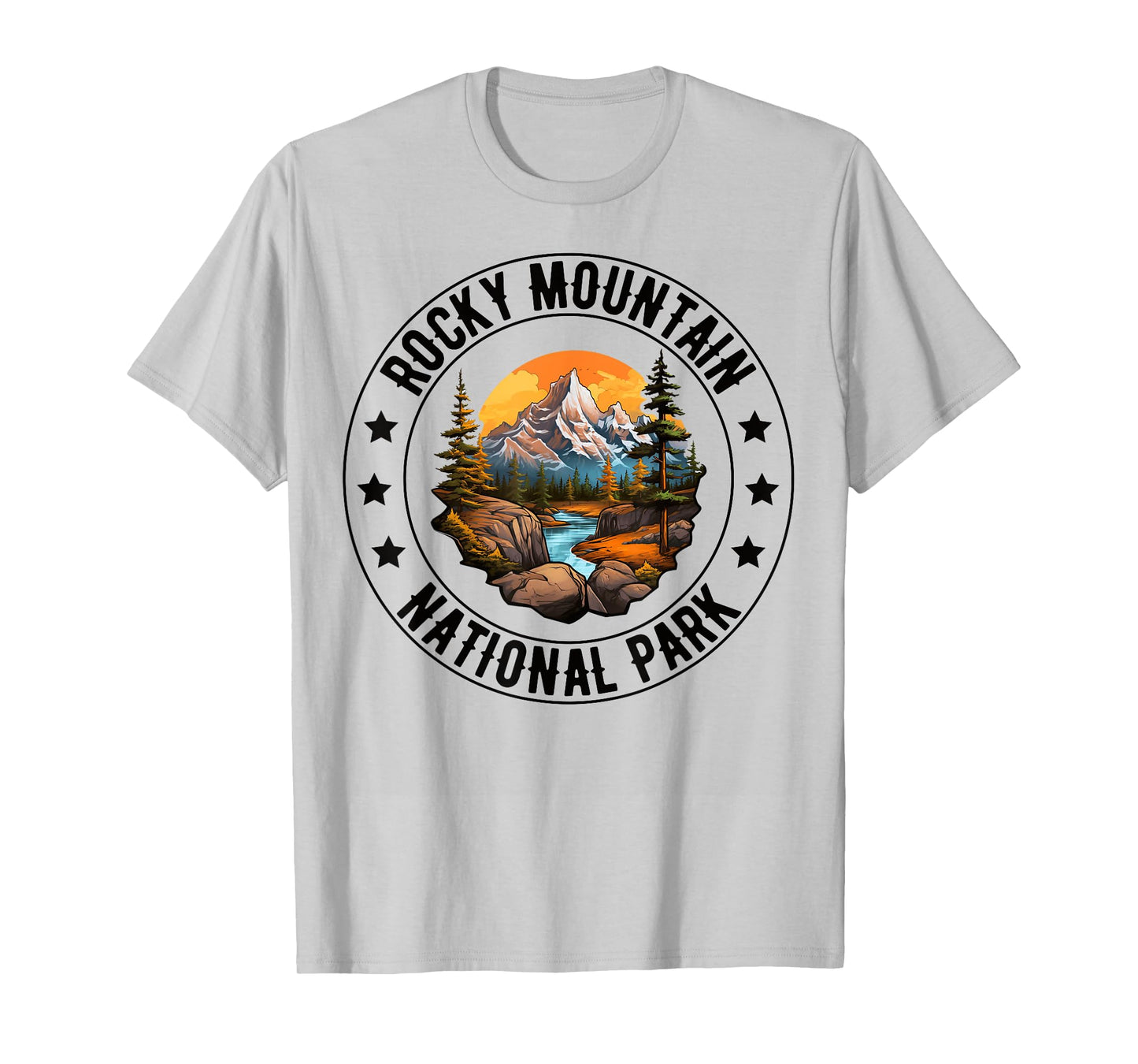 Retro Rocky Mountain National Park Hiking Camping Outdoor T-Shirt