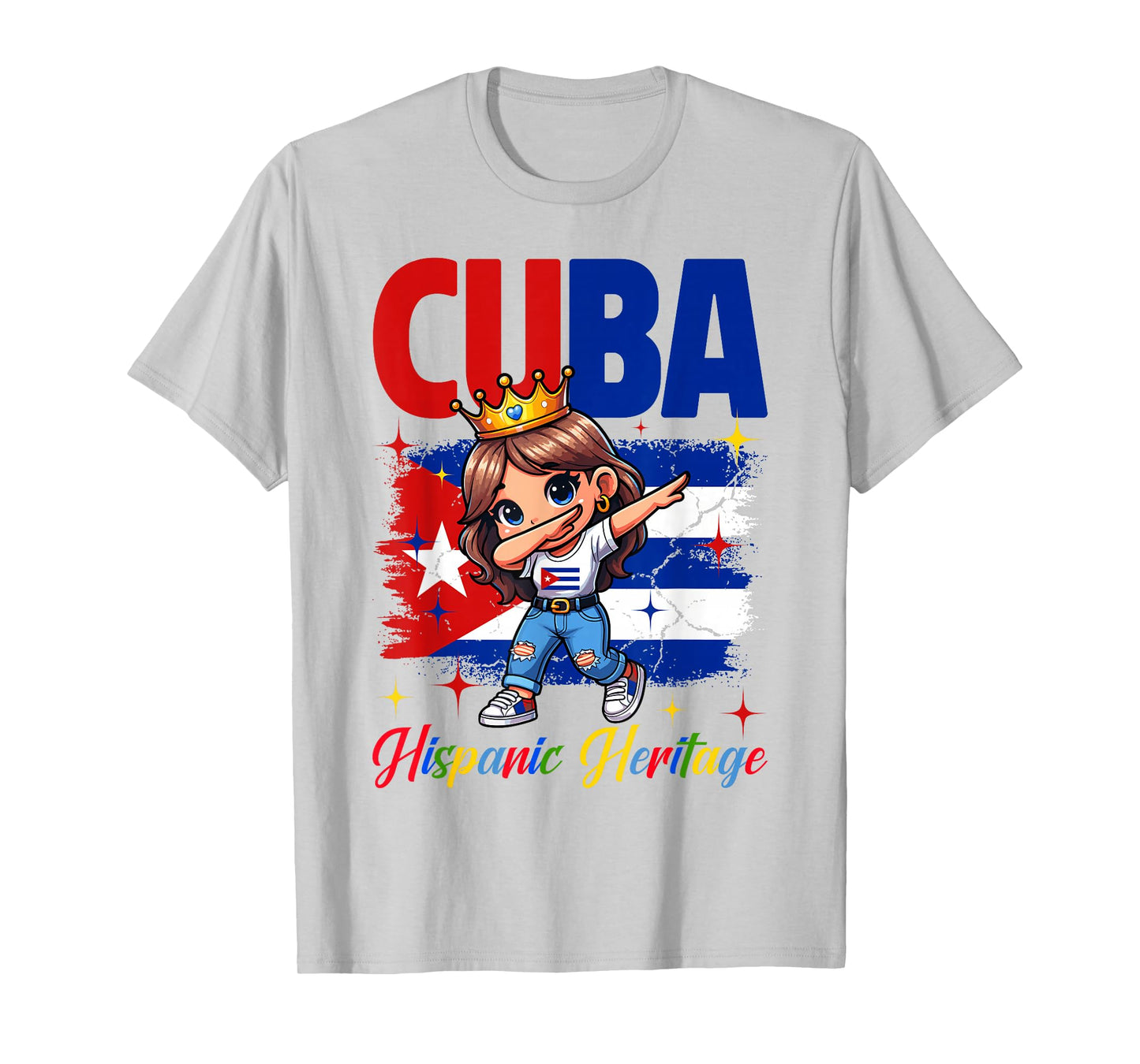 Cuba Hispanic Heritage Month Cuban Flag Latino Girls Kids T-Shirt