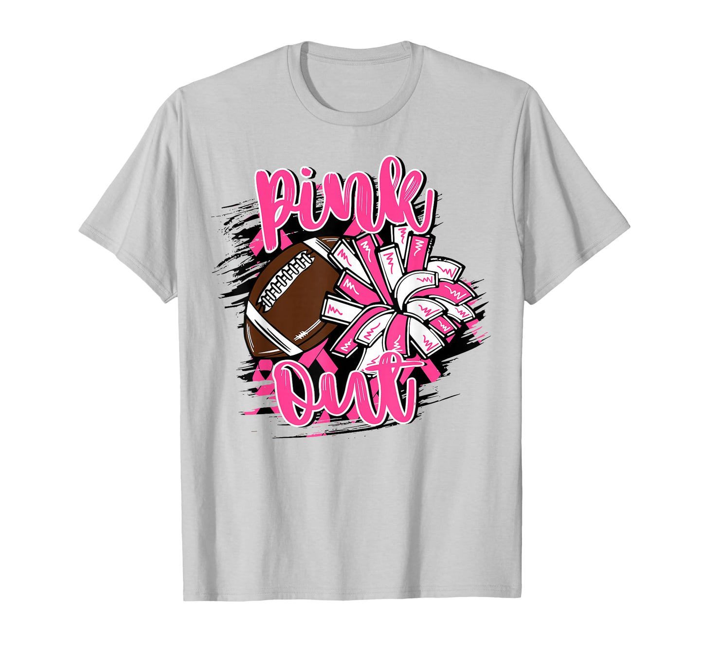 Pink Out Football Breast Cancer Awareness Cheer Mom Mama T-Shirt