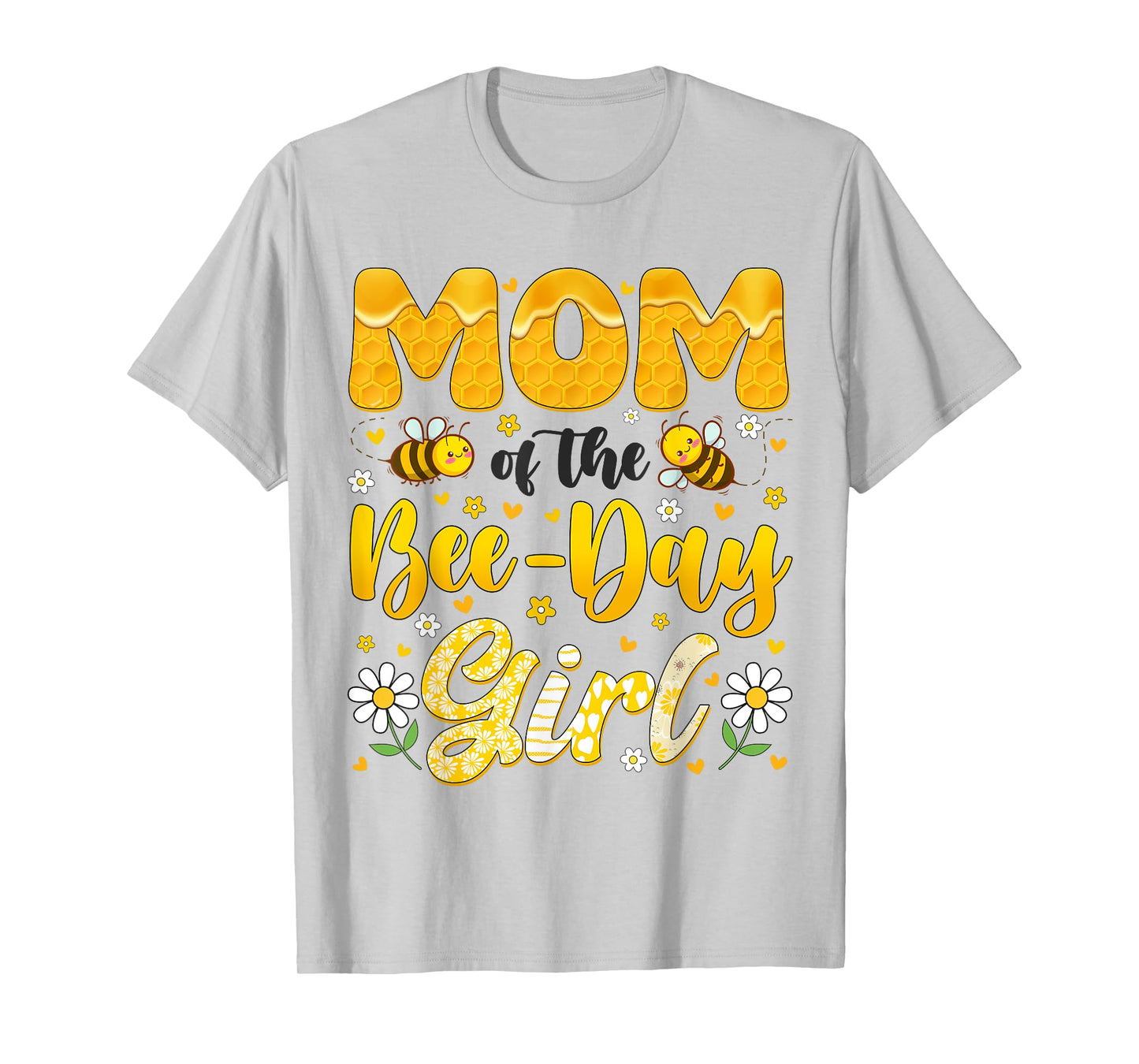 Mom Of The Bee Day Girl Flower Birthday Family Matching T-Shirt