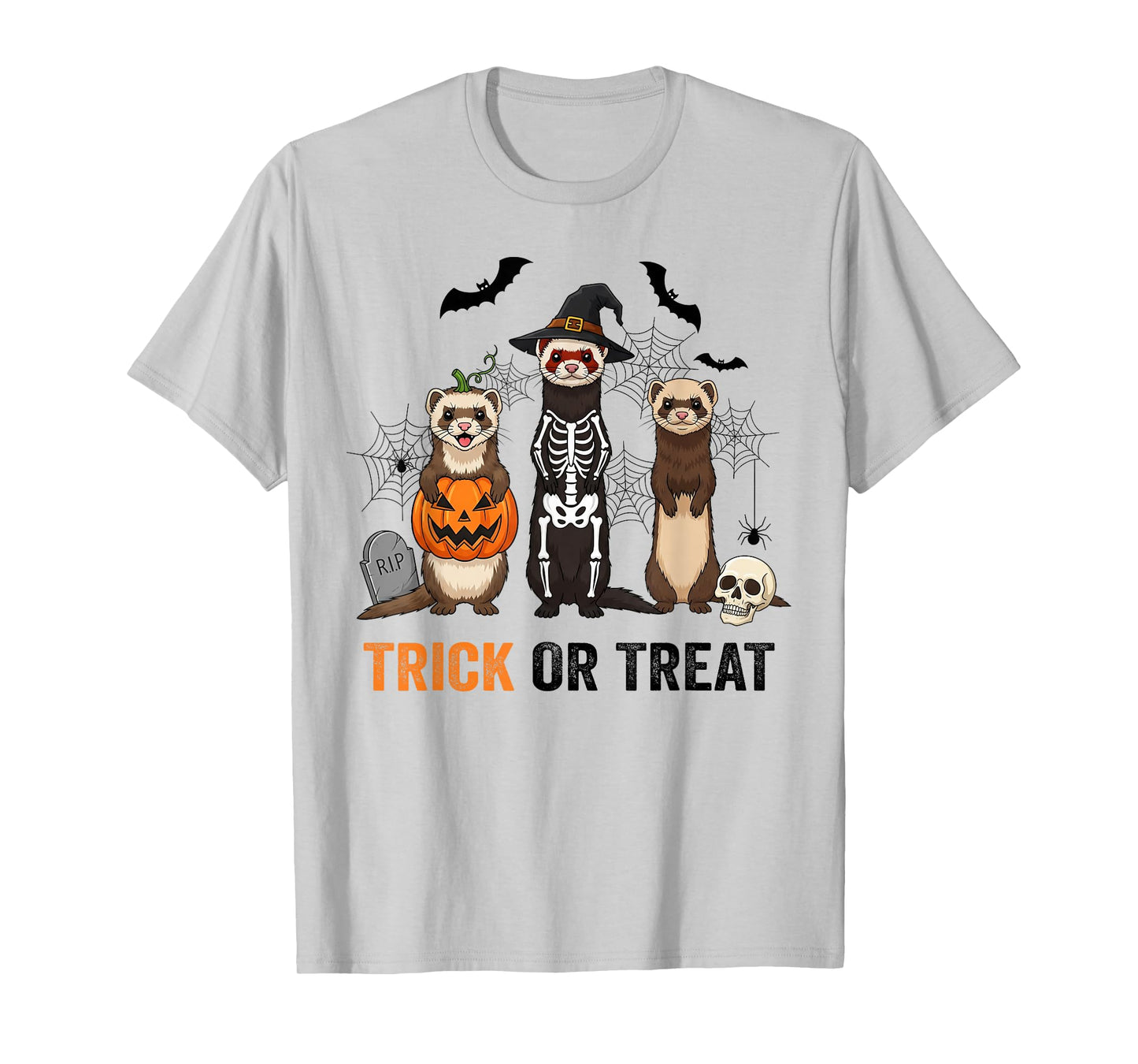 Ferret Halloween Trick Or Treat Pumpkin Gifts Men Women Kid T-Shirt