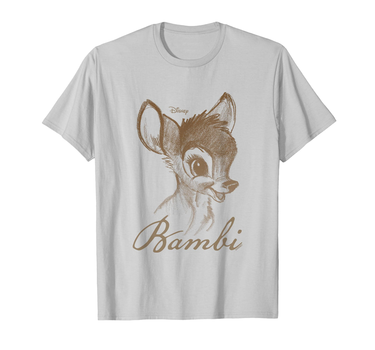 Disney Bambi Vintage Sketch Portrait T-Shirt - T-Shirt | Ash