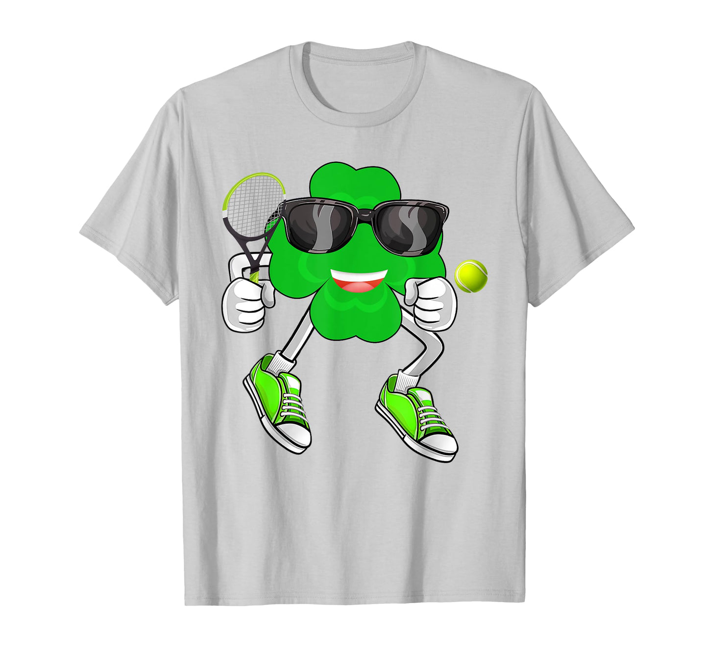 Shamrock Playing Tennis Leprechaun Hat St. Patricks Day Boy T-Shirt