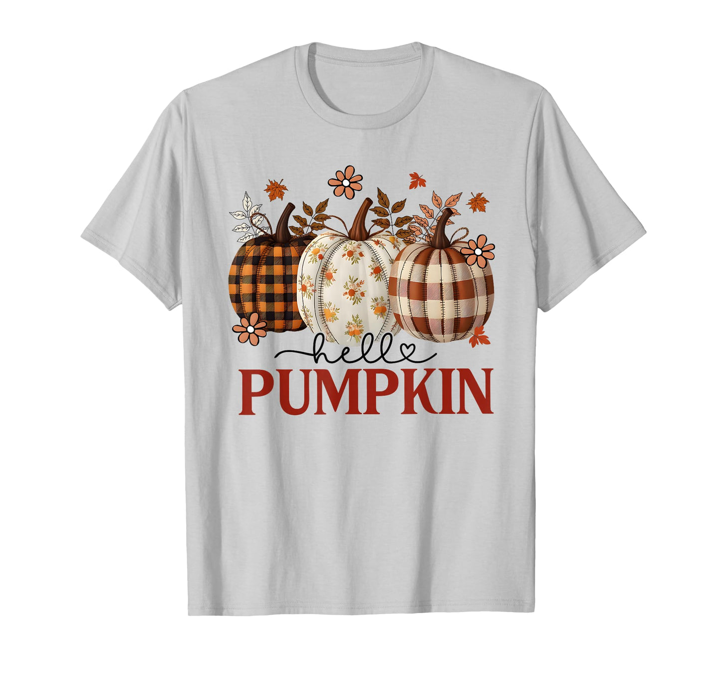 Hello Pumpkin Leopard Print for Fall Thanksgiving Womens Kid T-Shirt