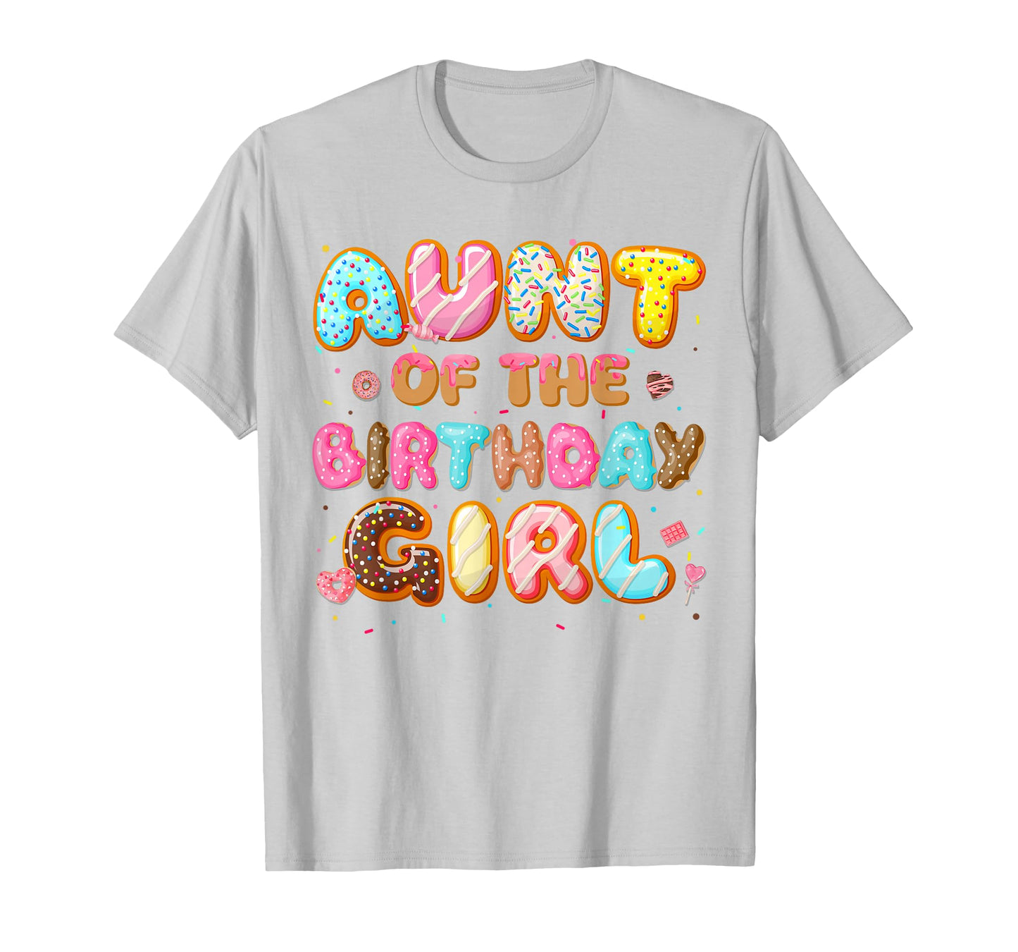 Aunt Of The Birthday Girl Donut Family Matching Party T-Shirt