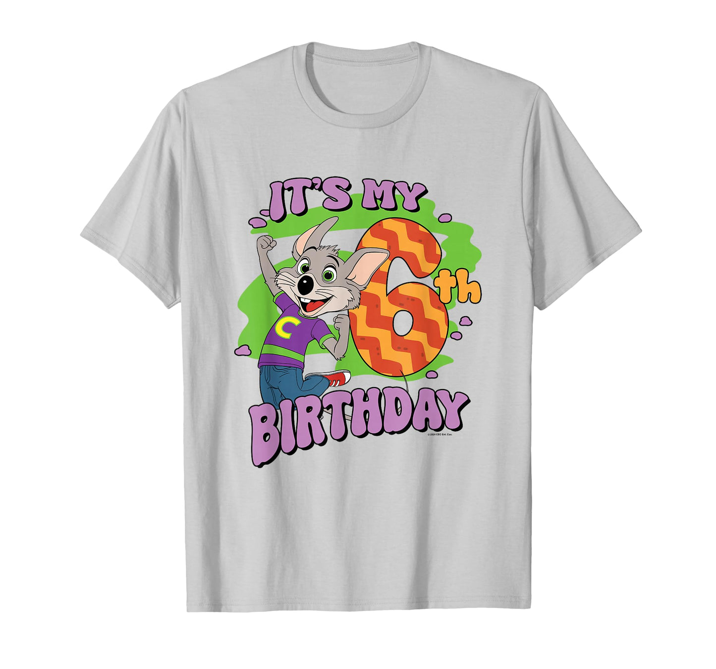 Chuck E. Cheese It's My 6th Birthday Happy Chuck Chest Logo T-Shirt