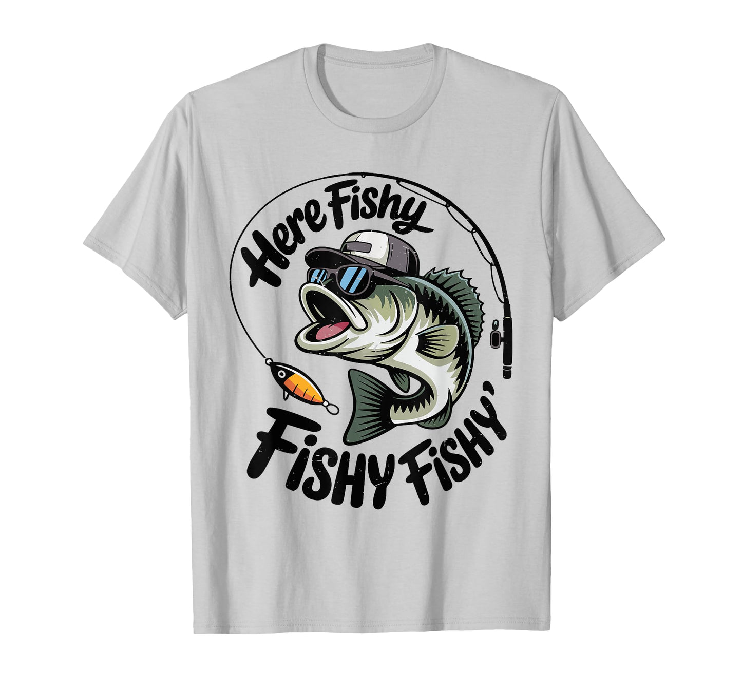Toddler Boy Here-Fishy Funny Fishing Buddy Bass Fisherman T-Shirt