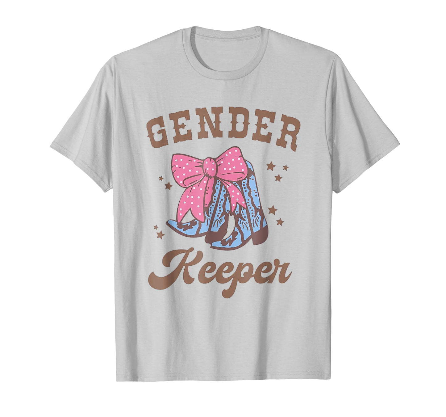 Western Keeper of the Gender Cowboy Boots Gender Reveal T-Shirt