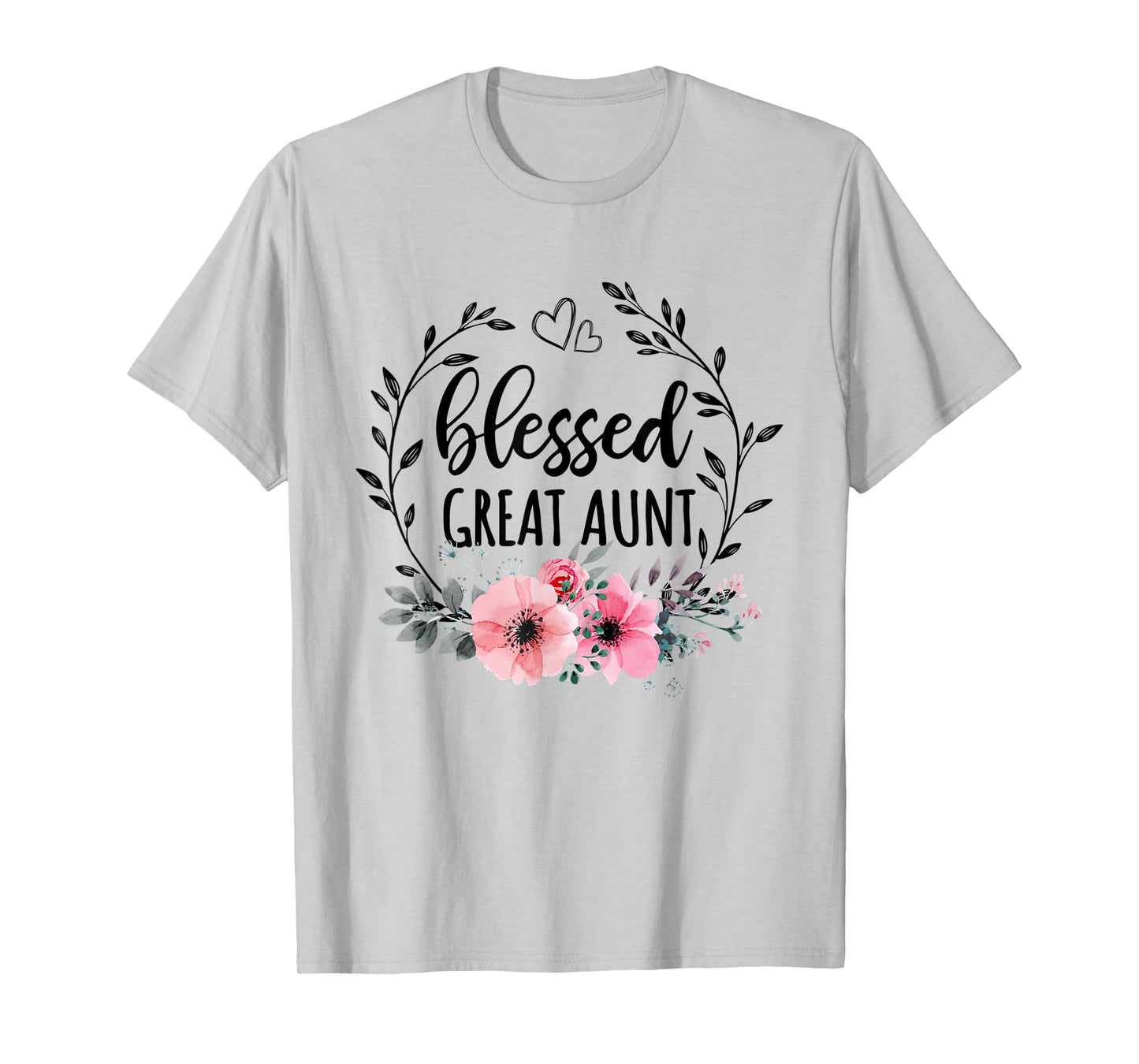 Blessed Great Aunt Shirt for Women Floral Decor Mothers Day T-Shirt