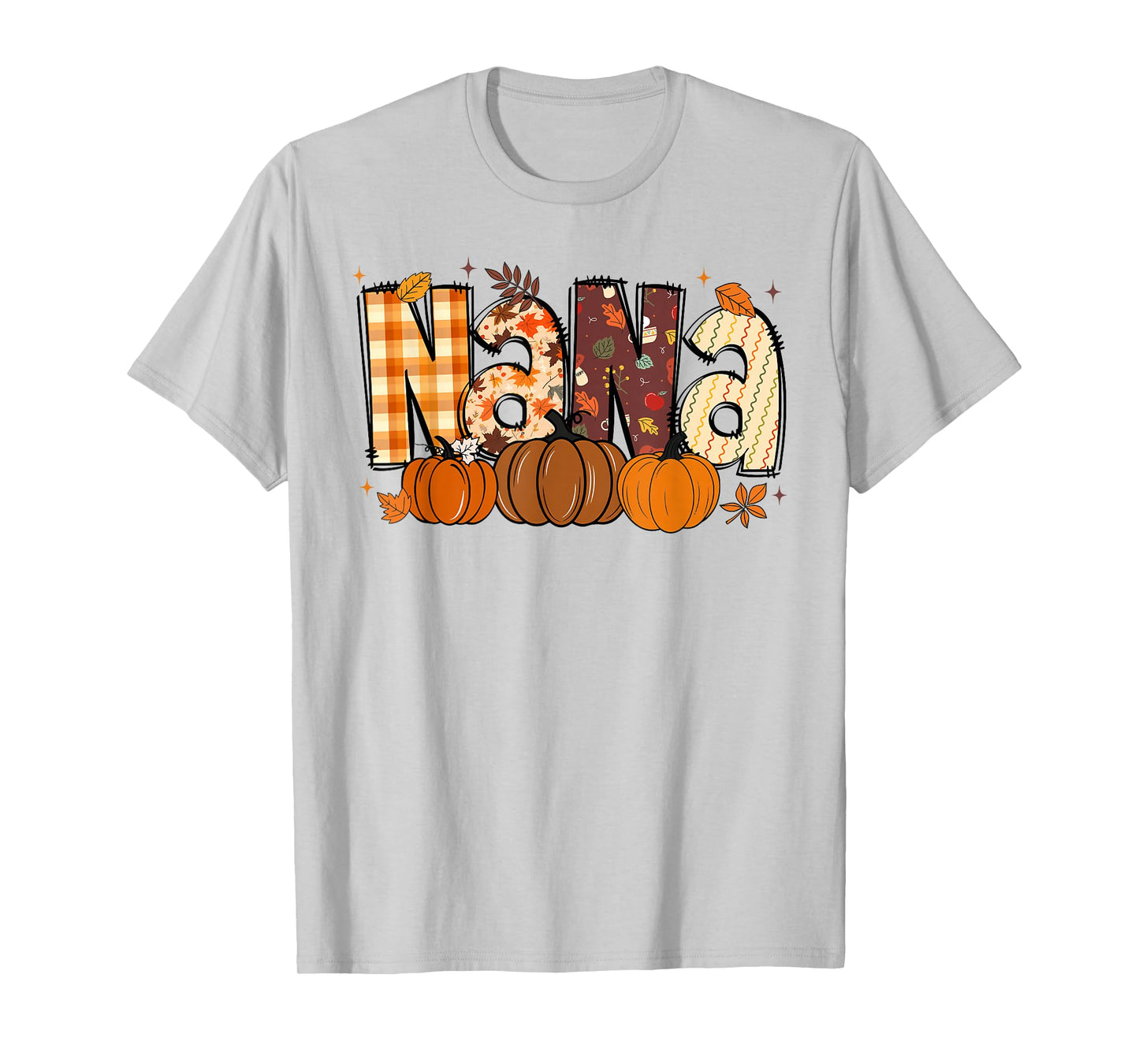 Retro Nana Pumpkin Fall Leaves Grandma Fall Thanksgiving T-Shirt