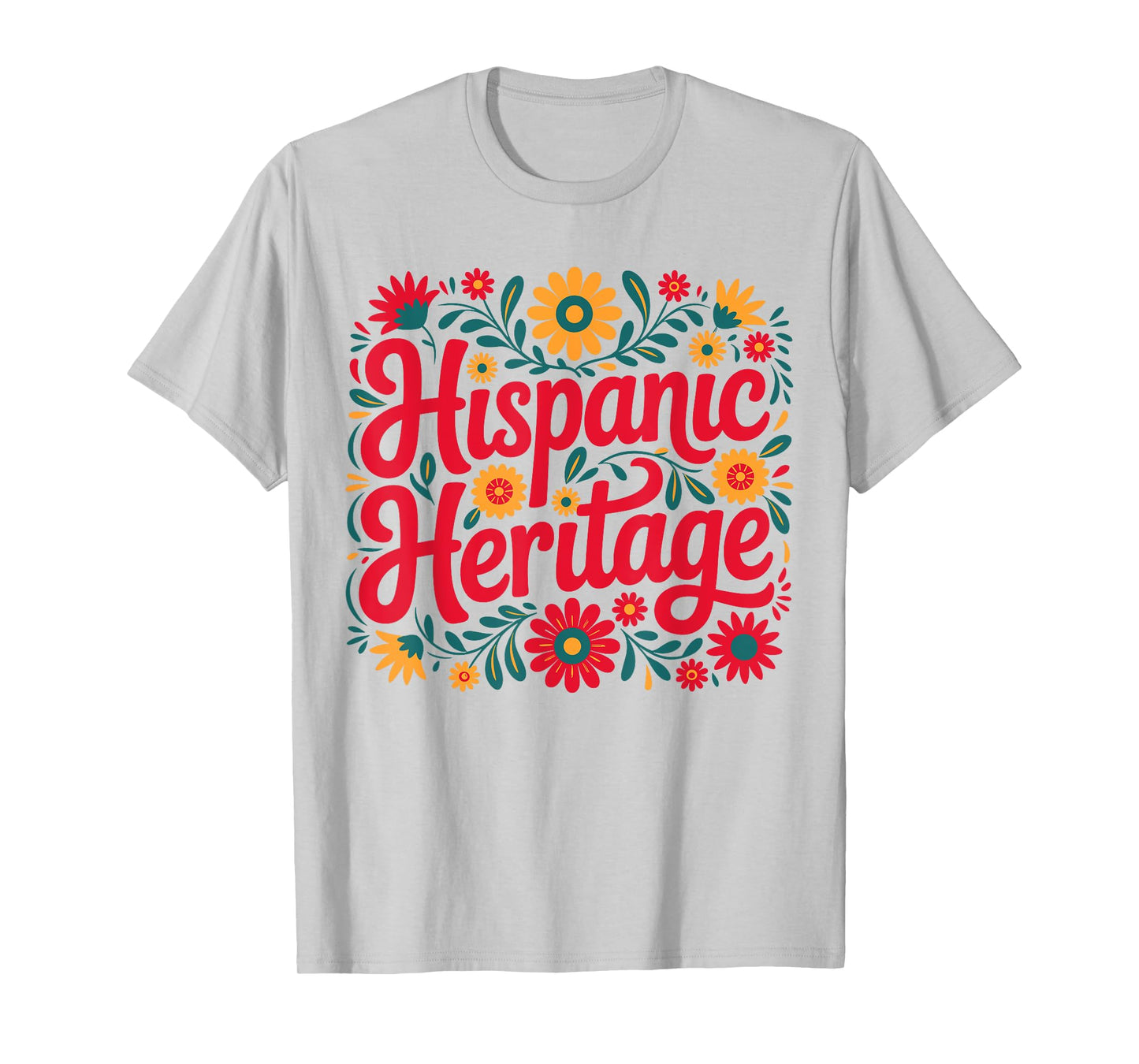 Hispanic Heritage Floral Graphic Latin Culture Celebration T-Shirt