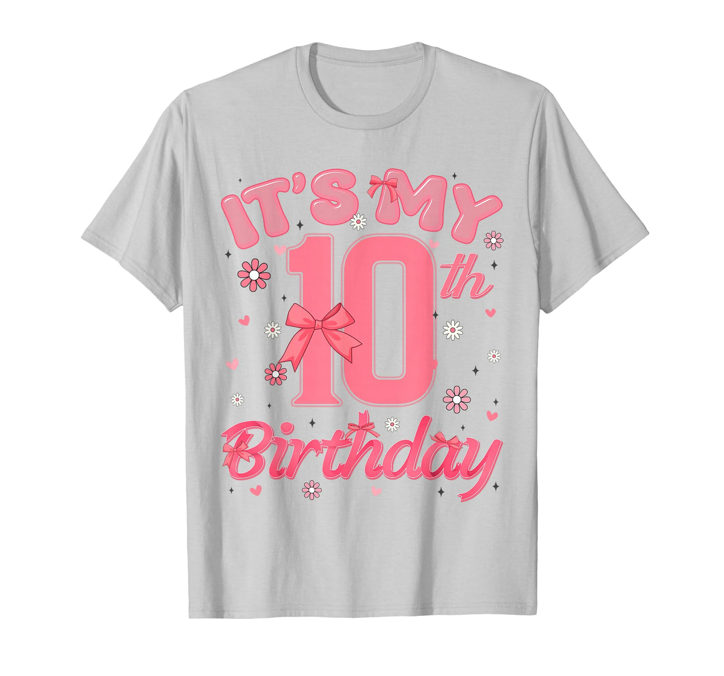 Its My 10th Birthday Girl Coquette 10 Year Olds Gifts Tee T-Shirt