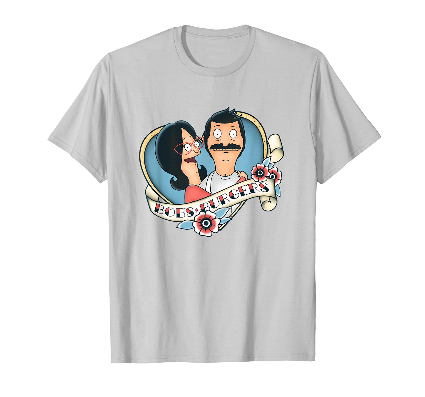 Bob's Burgers Bob And Linda Heart Shape Tattoo Style Logo T-Shirt