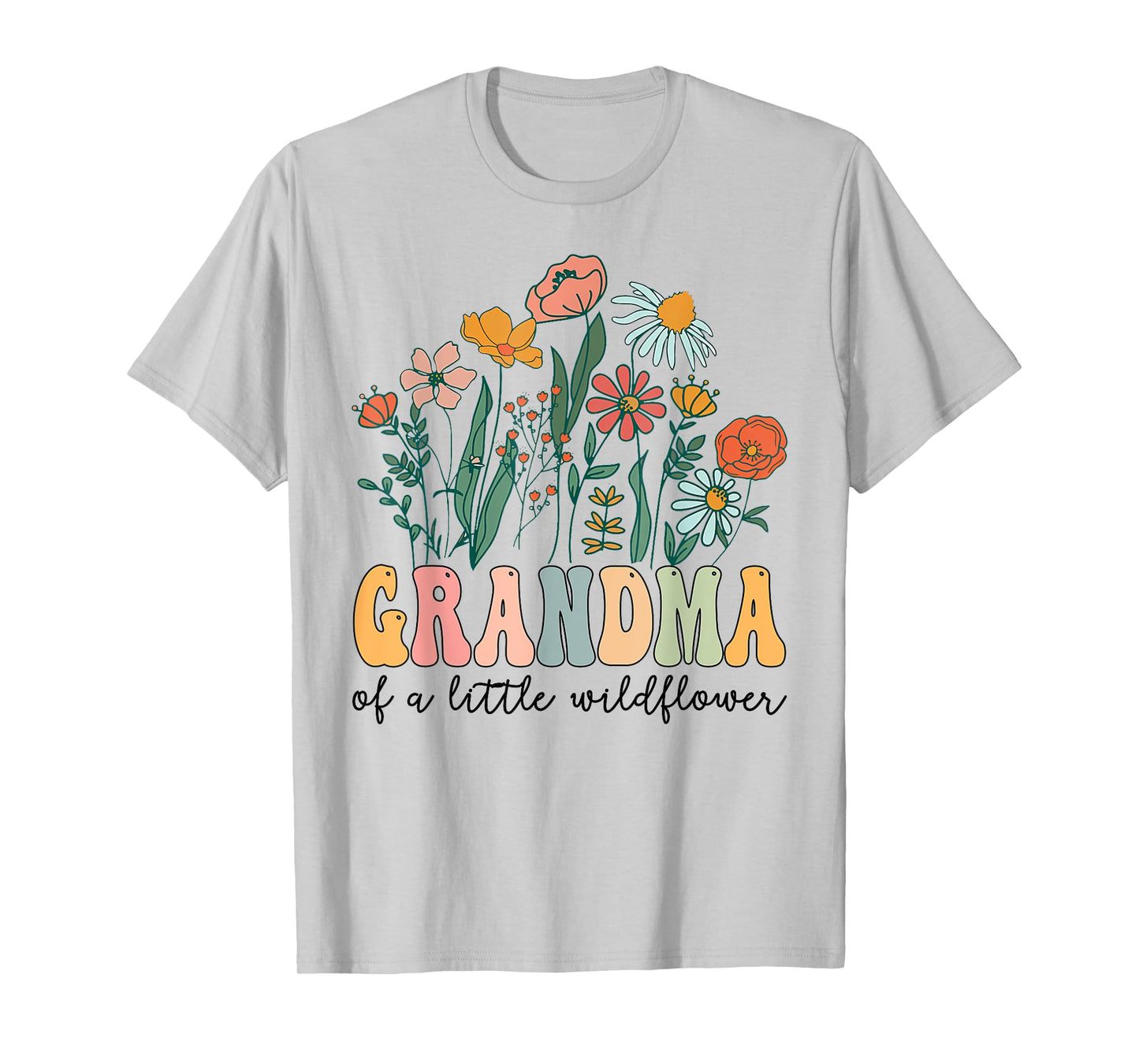 Grandma Of The Little Wildflower Birthday Party Baby Shower T-Shirt