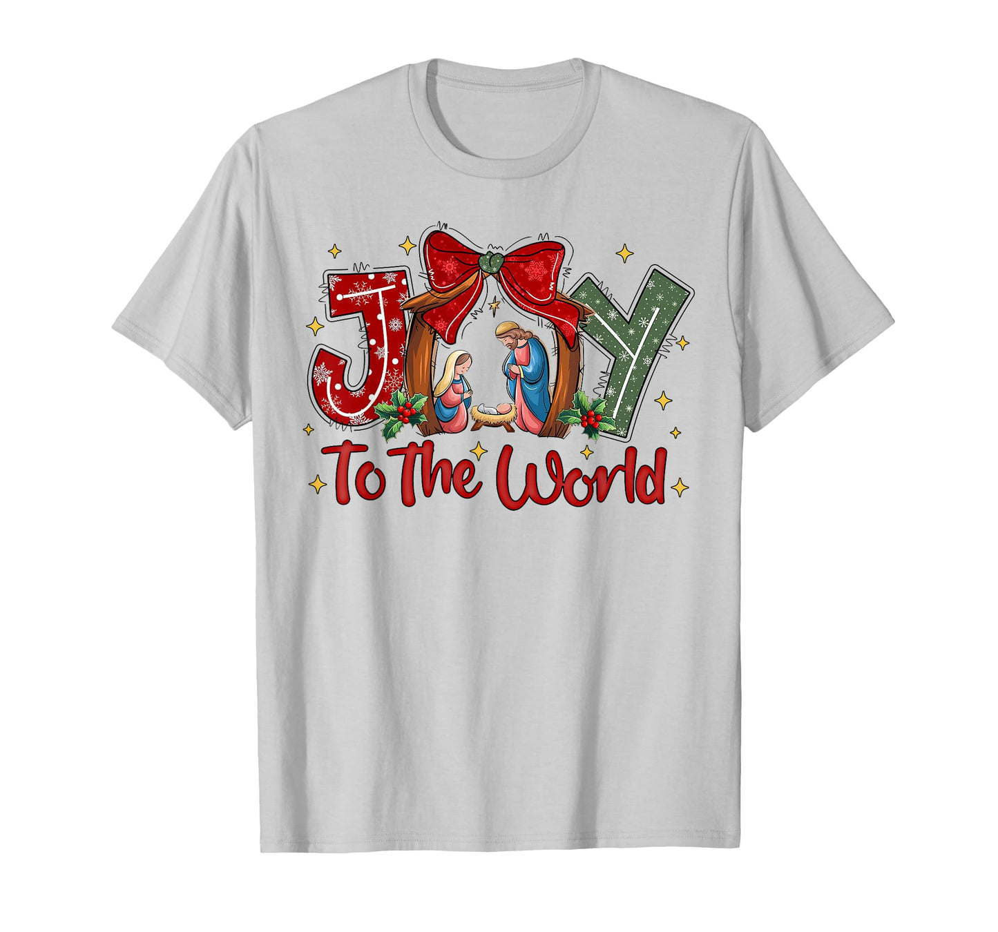Joy to the World Christmas Christian Nativity Scene T-Shirt