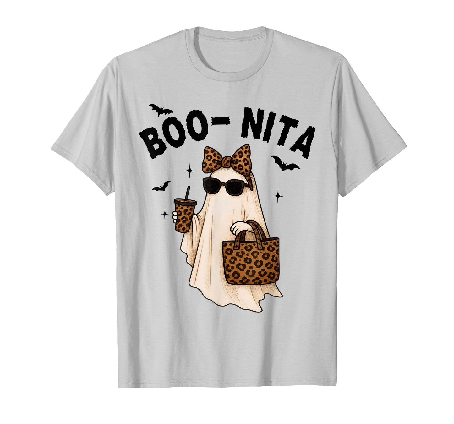 Cute Halloween Boo-nita Leopard Ghost Boo-JEE Spooky Season T-Shirt