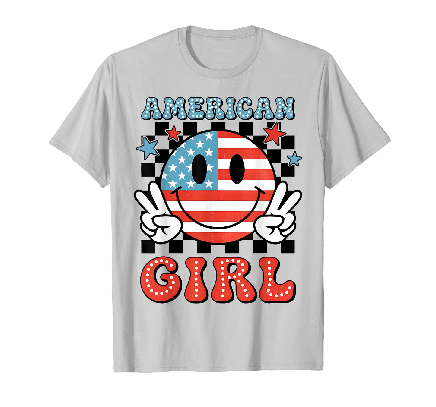 Funny American Girl Toddler Teens Kids 4th of July Patriotic T-Shirt