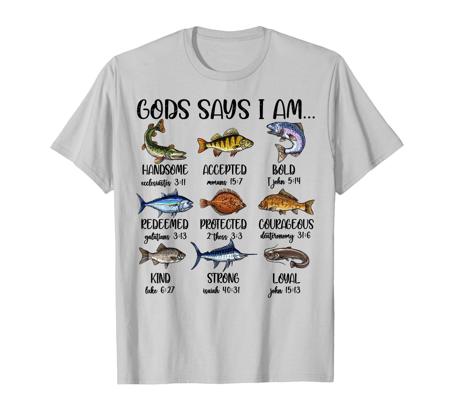 God say I Am Fishing Toddler Boy Jesus Love You Me Christian T-Shirt