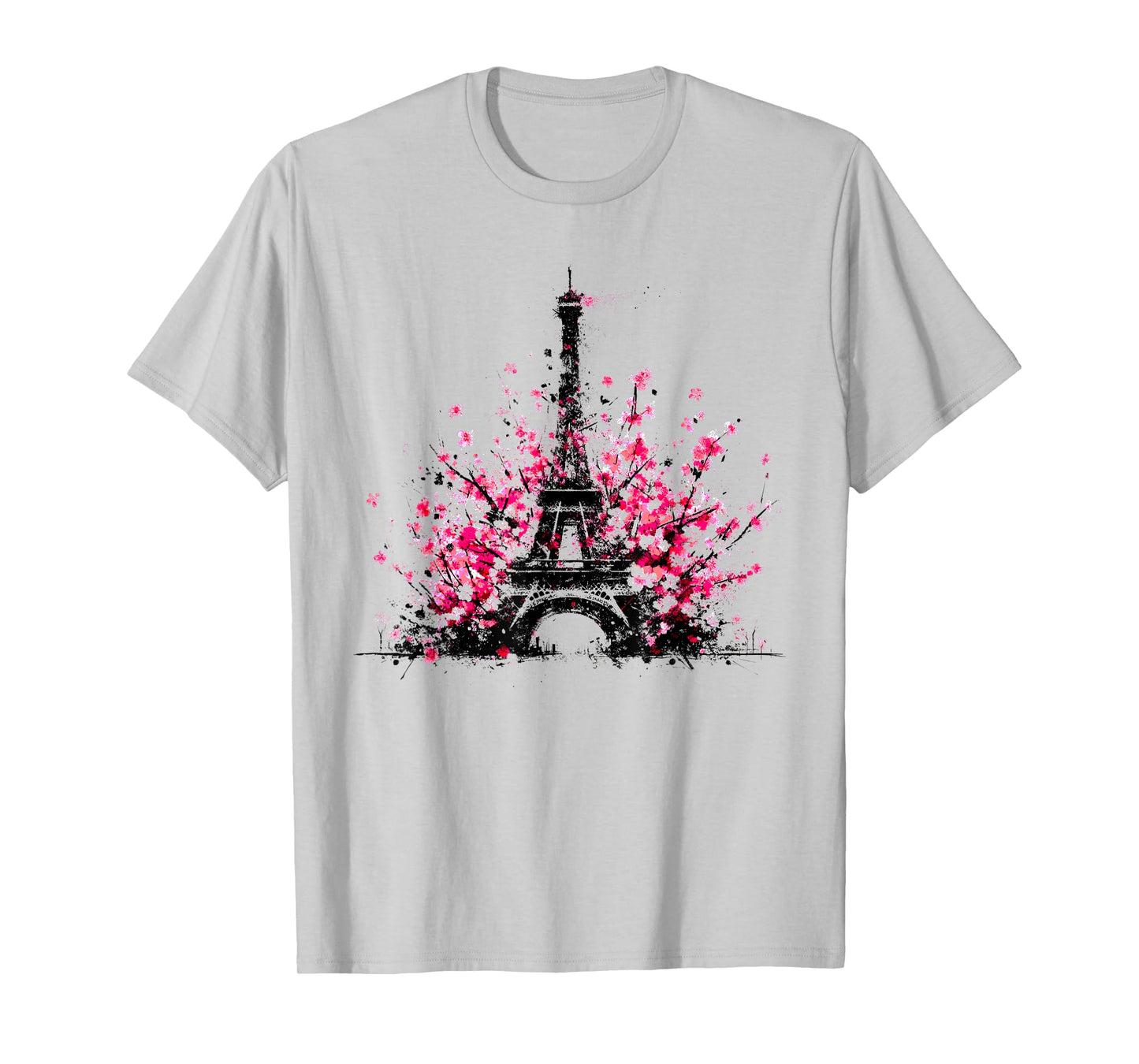 Eiffel Tower Cherry Blossoms - Vintage Paris Souvenir T-Shirt