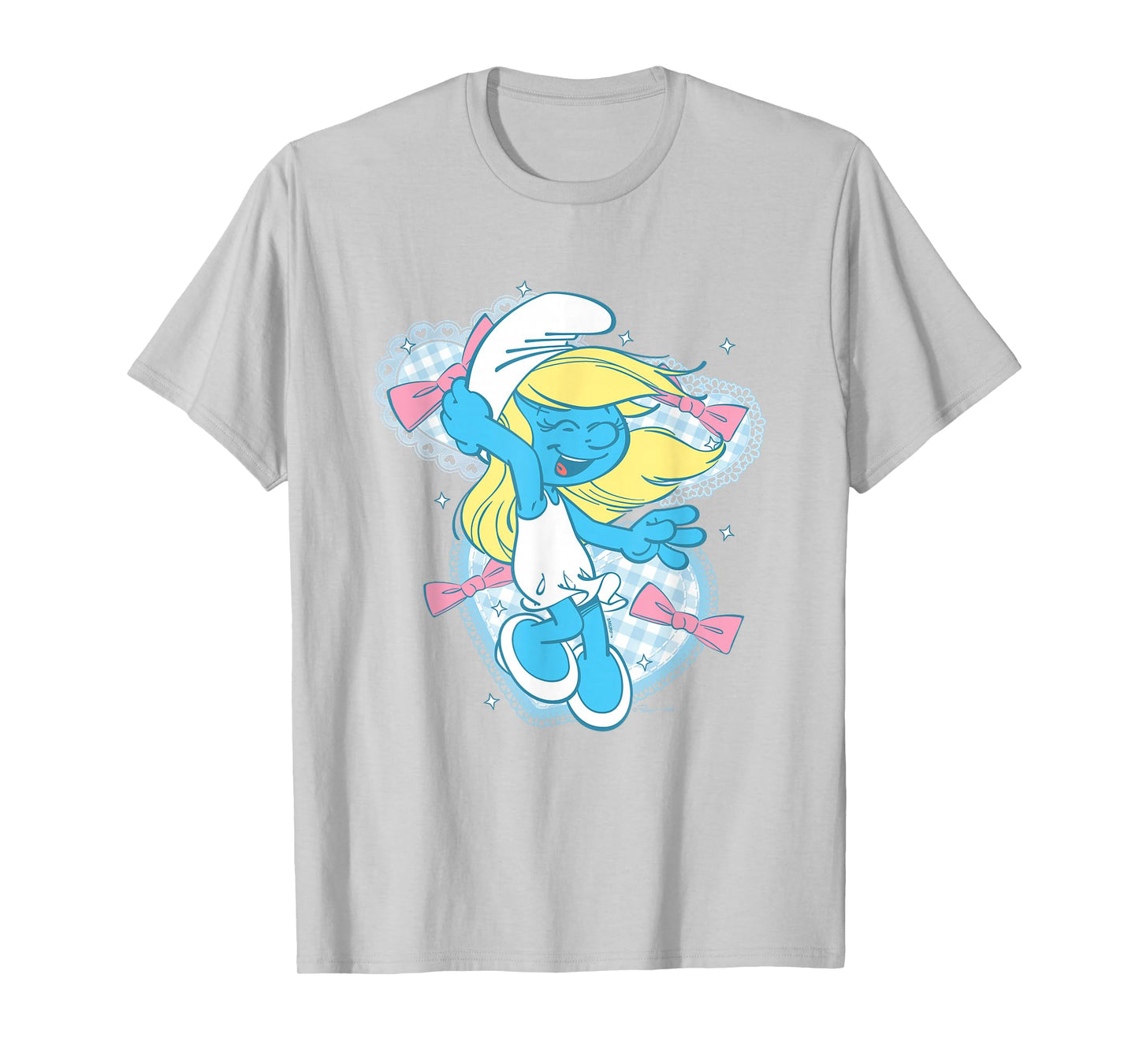 The Smurfs Cute Coquette Smurfette Pastel Color Chest Logo T-Shirt