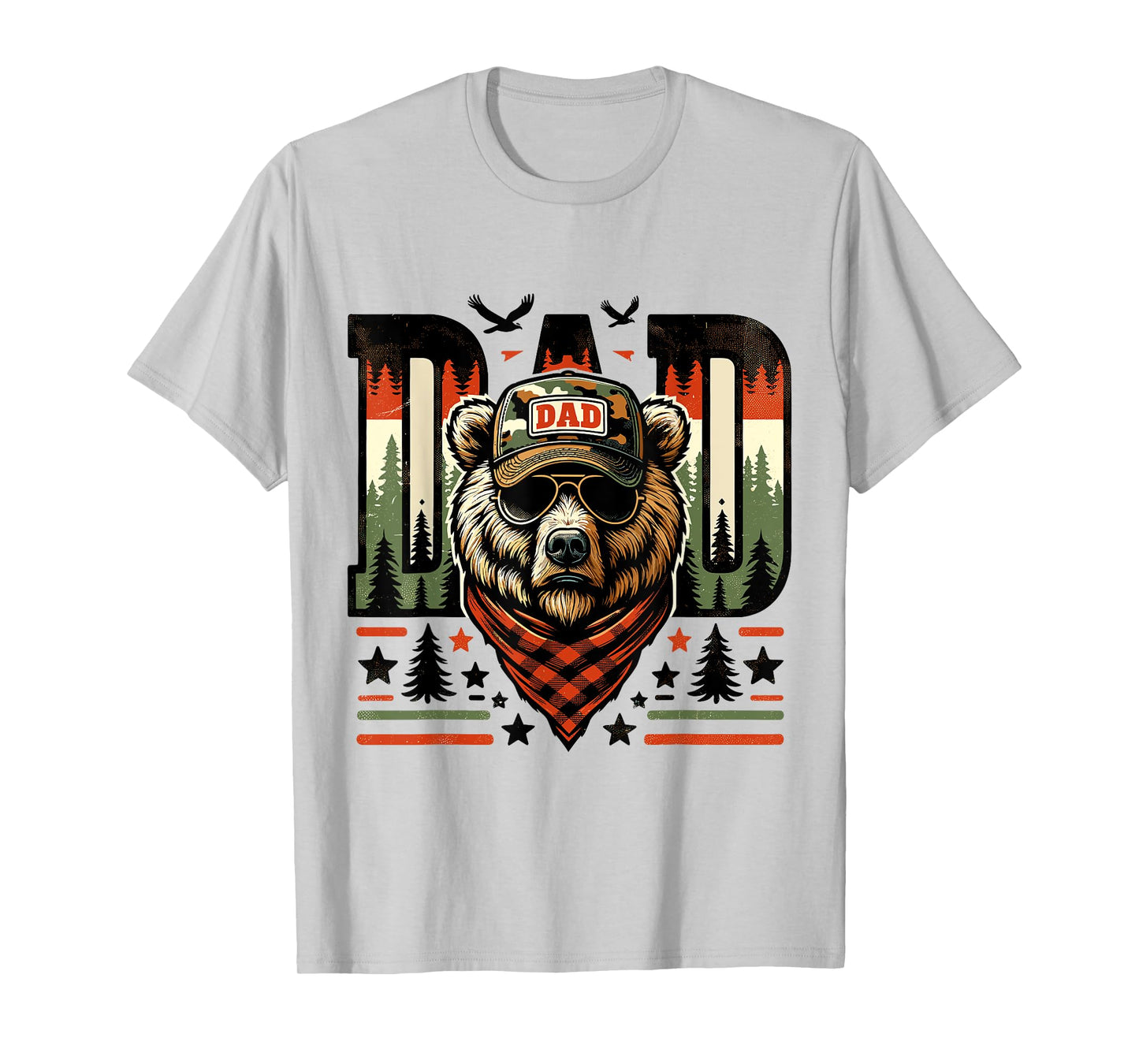 Dad Bear Papa Daddy Bear Lovers Camping Hunter Father's Day T-Shirt
