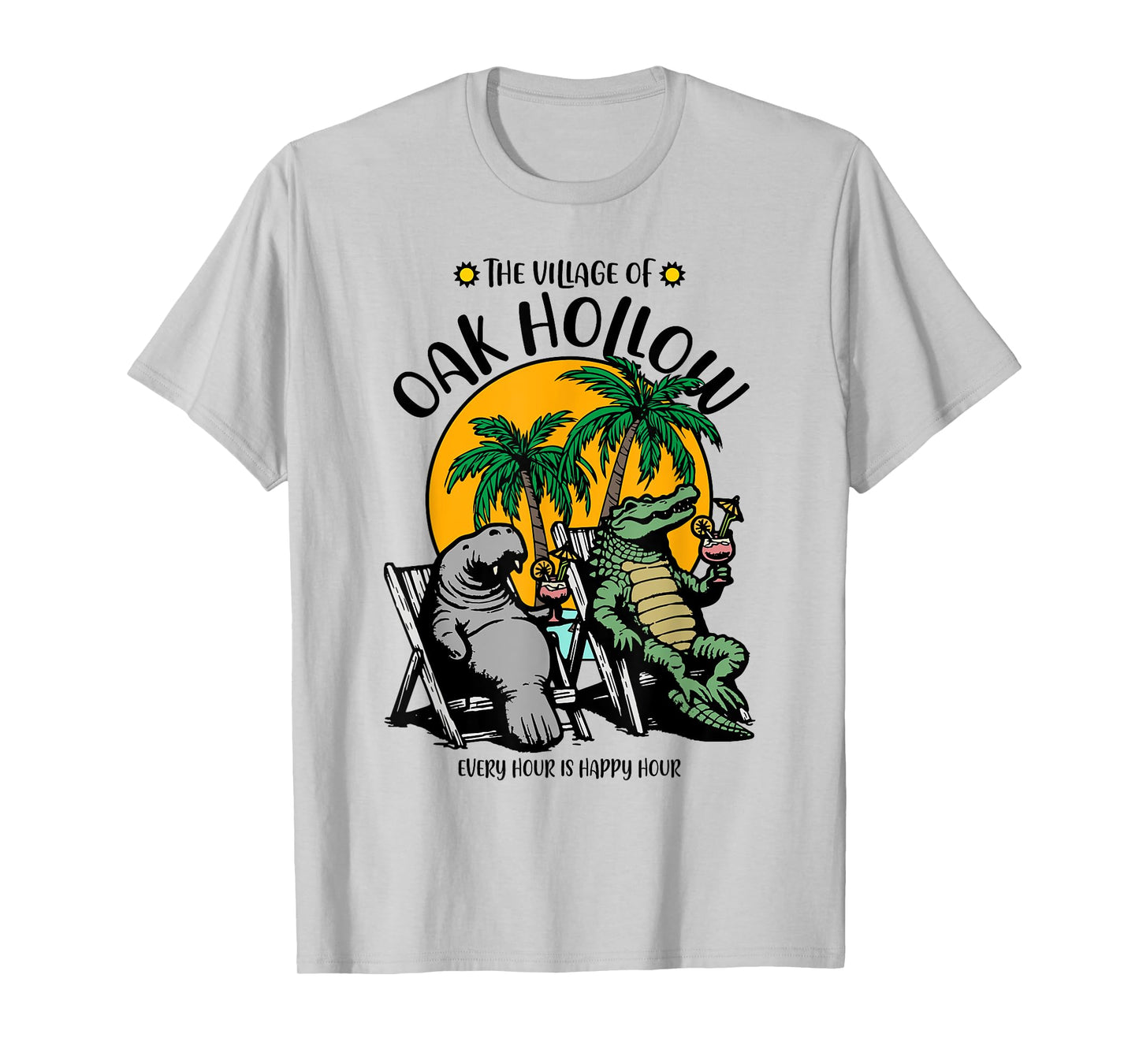 The Village of Oak Hollow TV Manatee Alligator Design T-Shirt