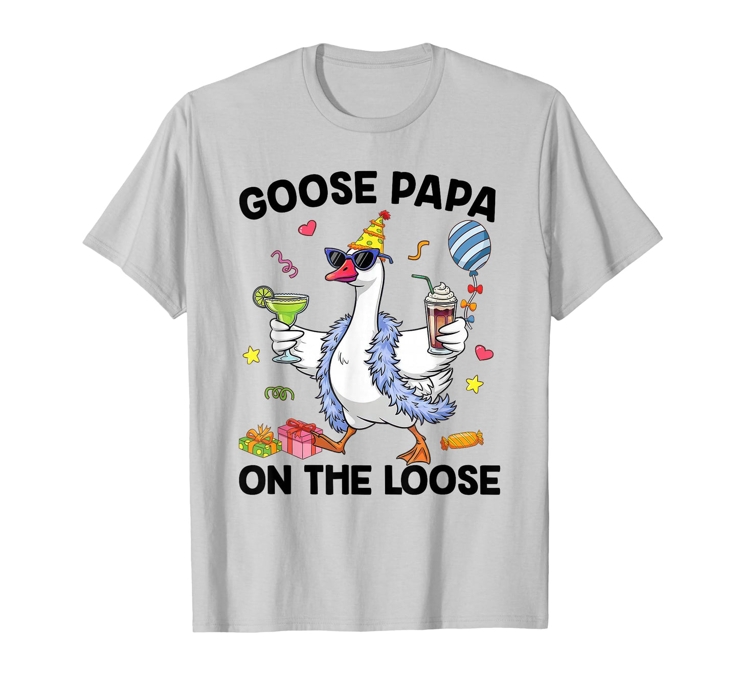Papa Goose On The Loose Funny Birthday Matching Family T-Shirt
