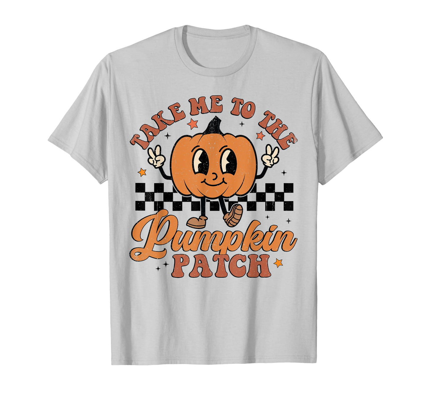 Retro Groovy Take Me To The Pumpkin Patch Fall Thanksgiving T-Shirt