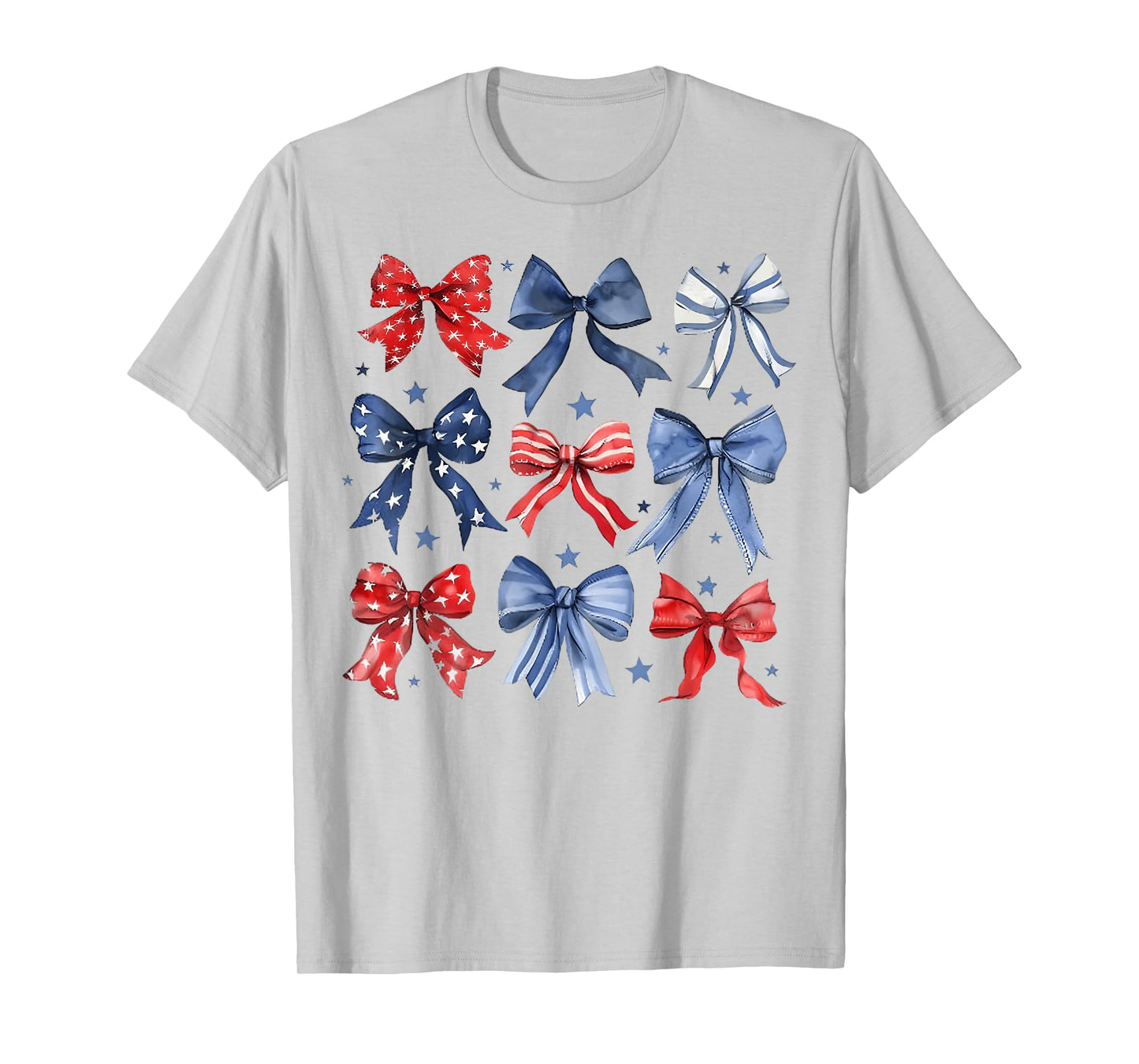 4th Of July America Patriotic bow ribbon T-Shirt for Women Girls Kids Men