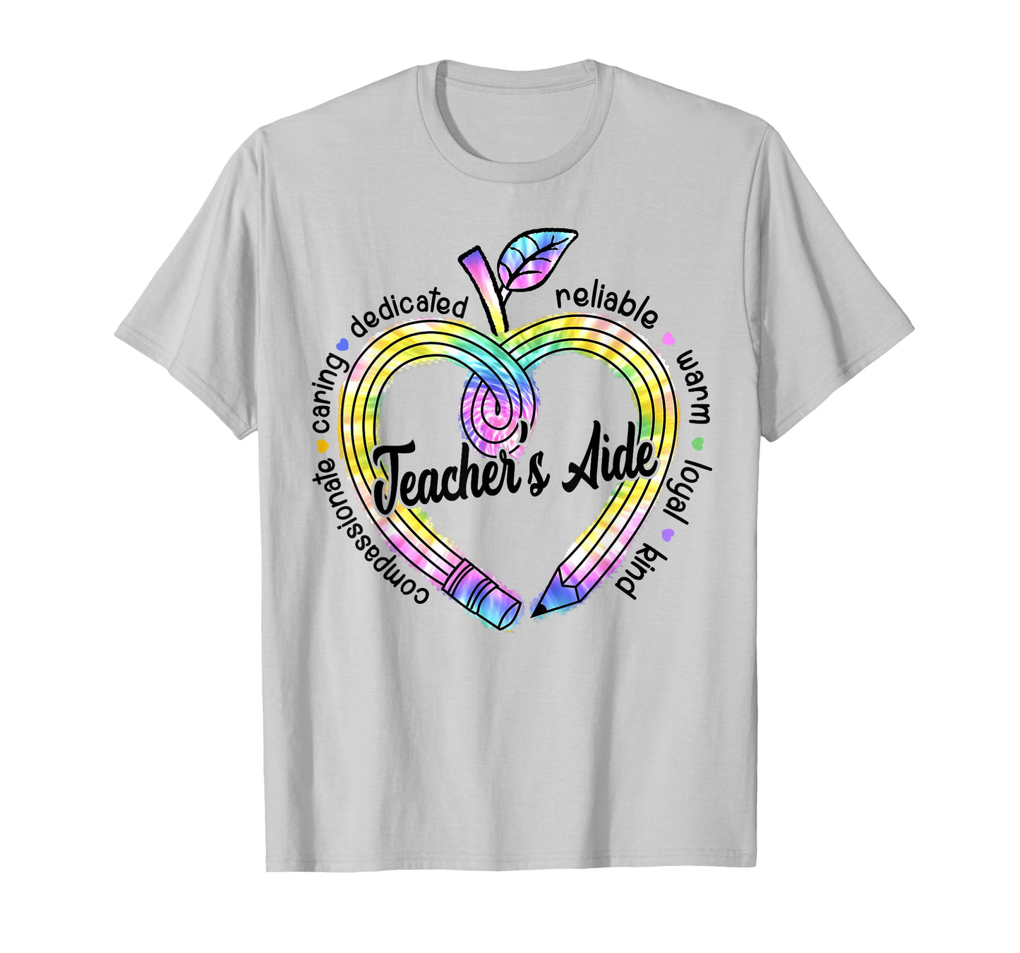 Cute Teacher's Aide Shirt Appreciation Day Gift Apple Heart T-Shirt