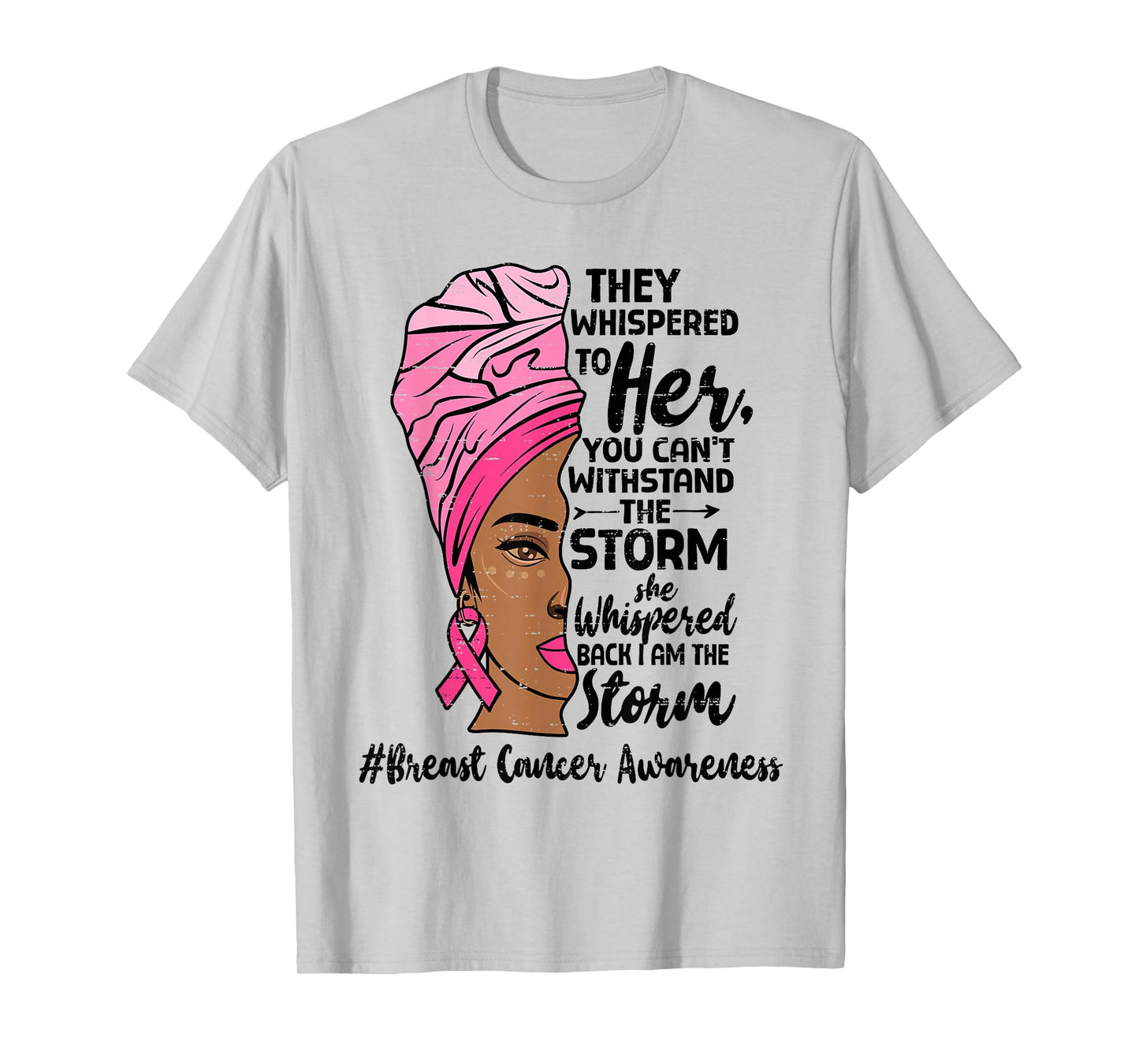 African American Breast Cancer Awareness Black Woman Warrior T-Shirt