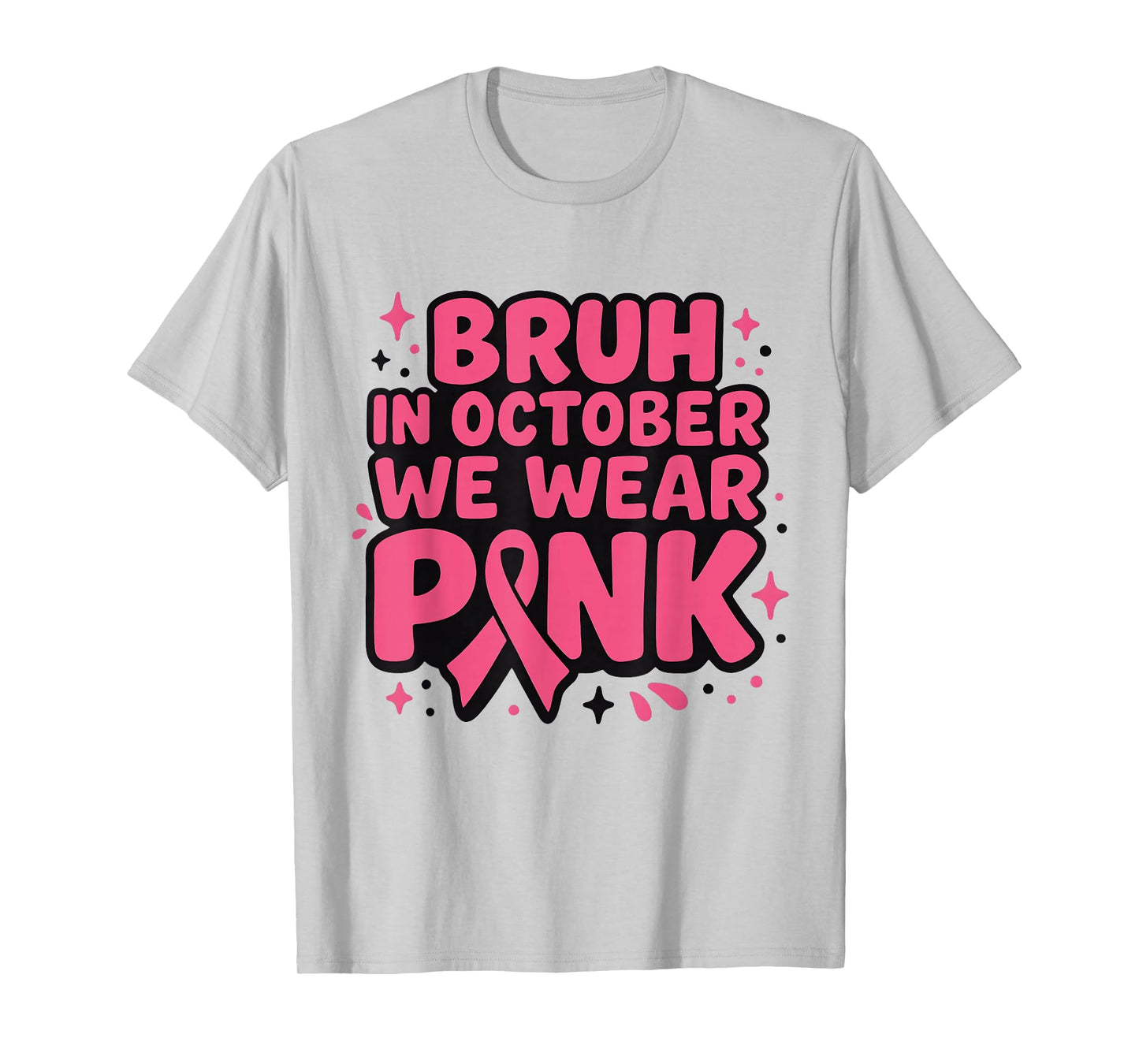 Breast Cancer Toddlers Kid Boys Girl in October We Wear Pink T-Shirt