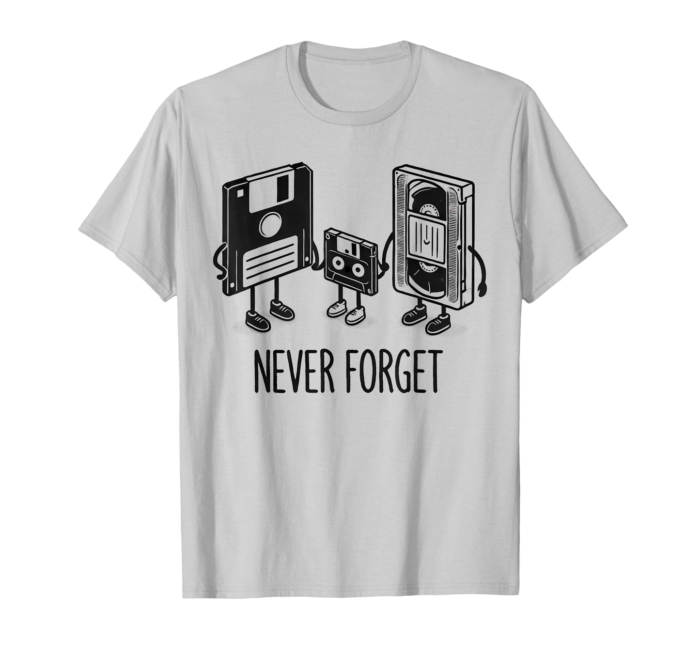 Retro Never Forget Floppy Disk Cassette T-Shirt