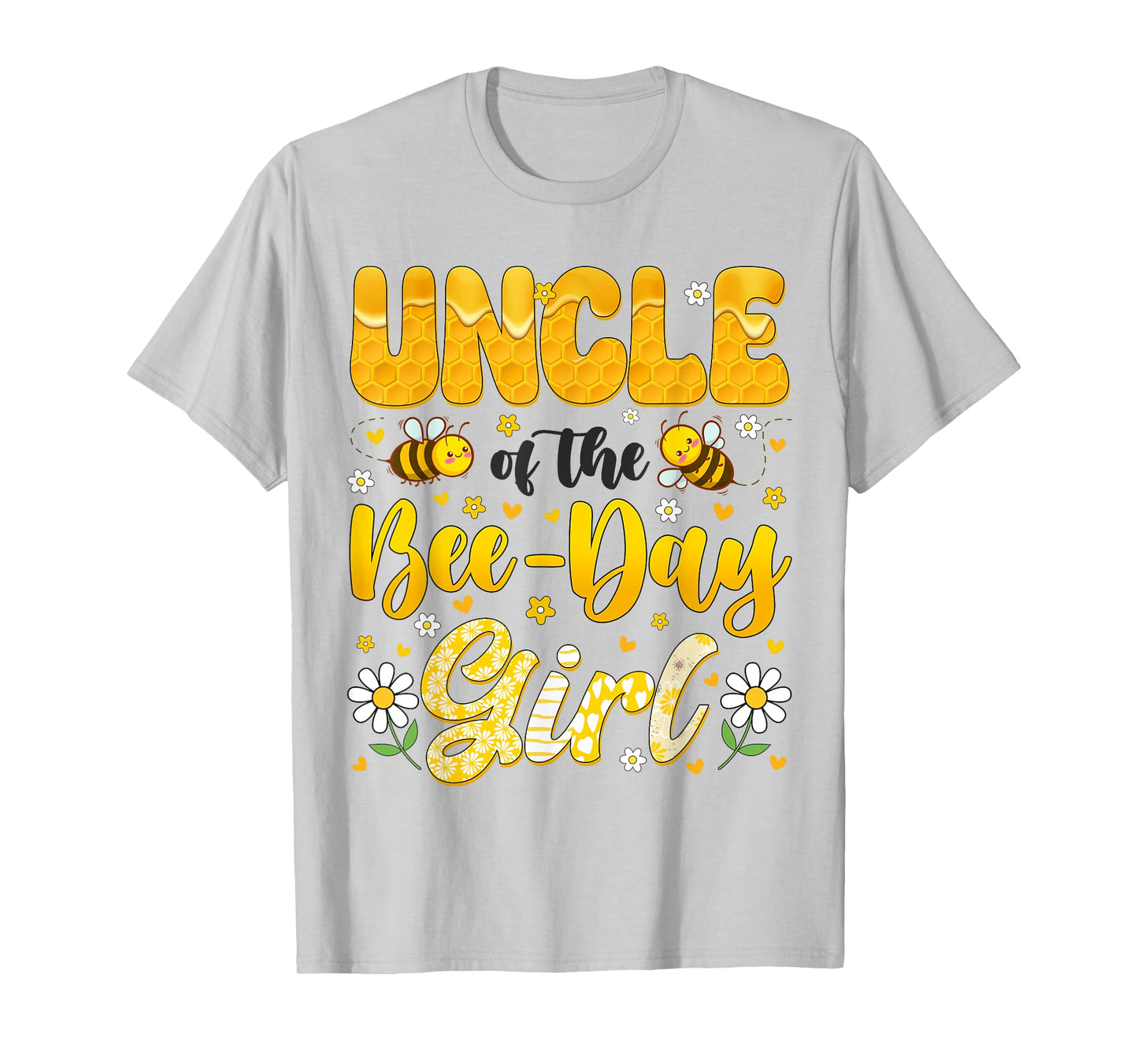 Uncle Of The Bee Day Girl Flower Birthday Family Matching T-Shirt
