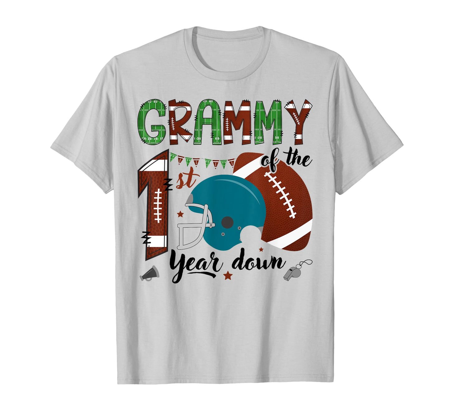 Grammy Of The 1St Year Down Football 1 Year Old Birthday T-Shirt