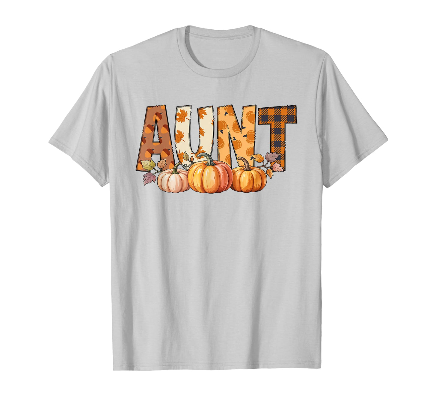 Aunt Fall Pumpkin Leaves Autumn Women’s Seasonal Men Women T-Shirt